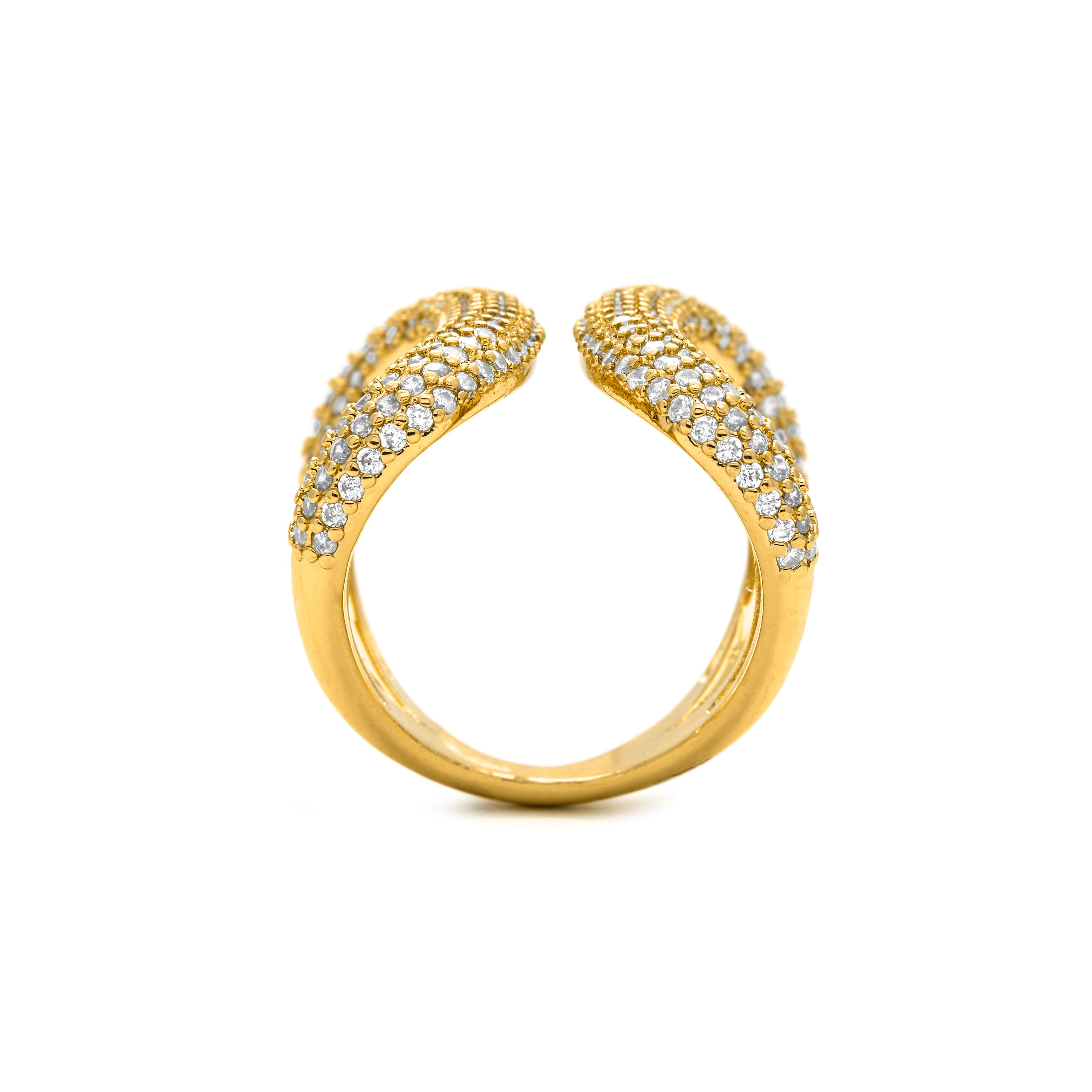 Anillo de Circonita Brillante acabado en oro amarillo de 18k - Rudma