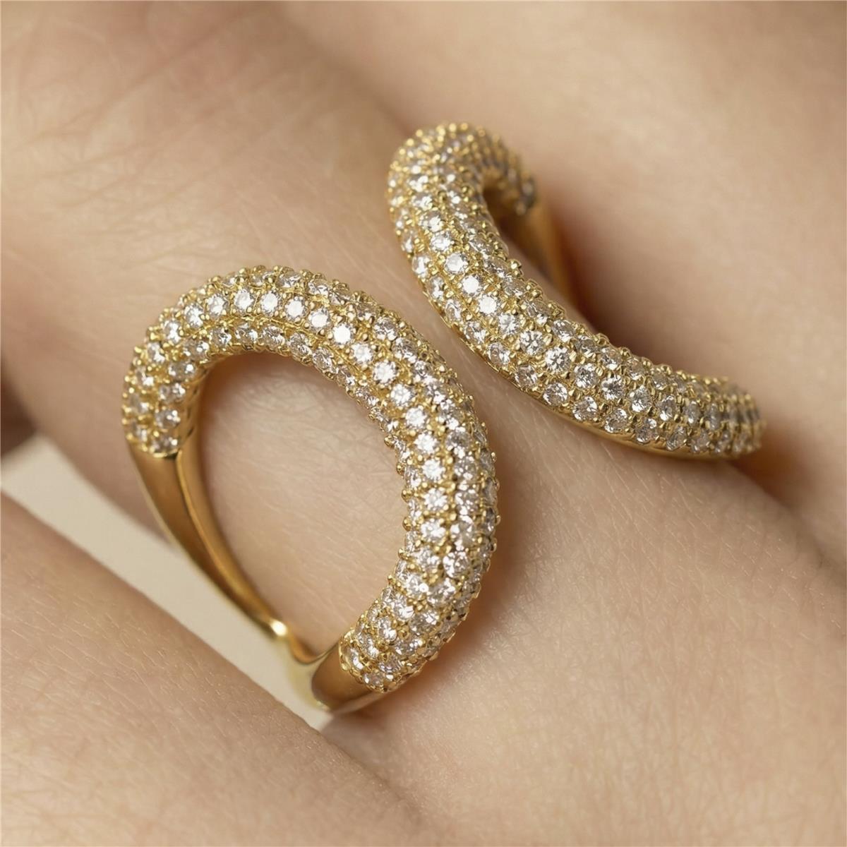 Anillo de Circonita Brillante acabado en oro amarillo de 18k - Rudma