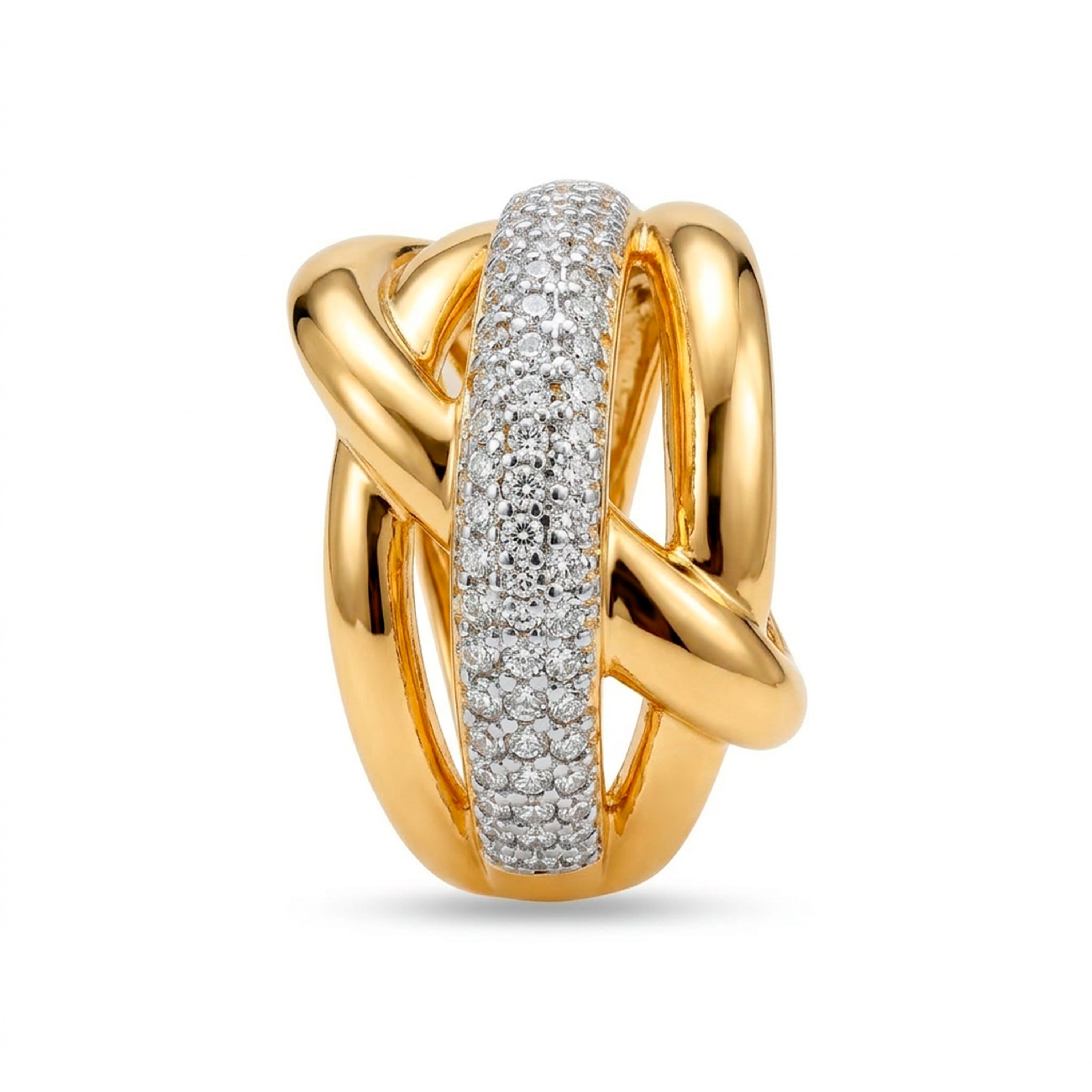 Bague avec Zircone Brillante finition or 18k - Darbia