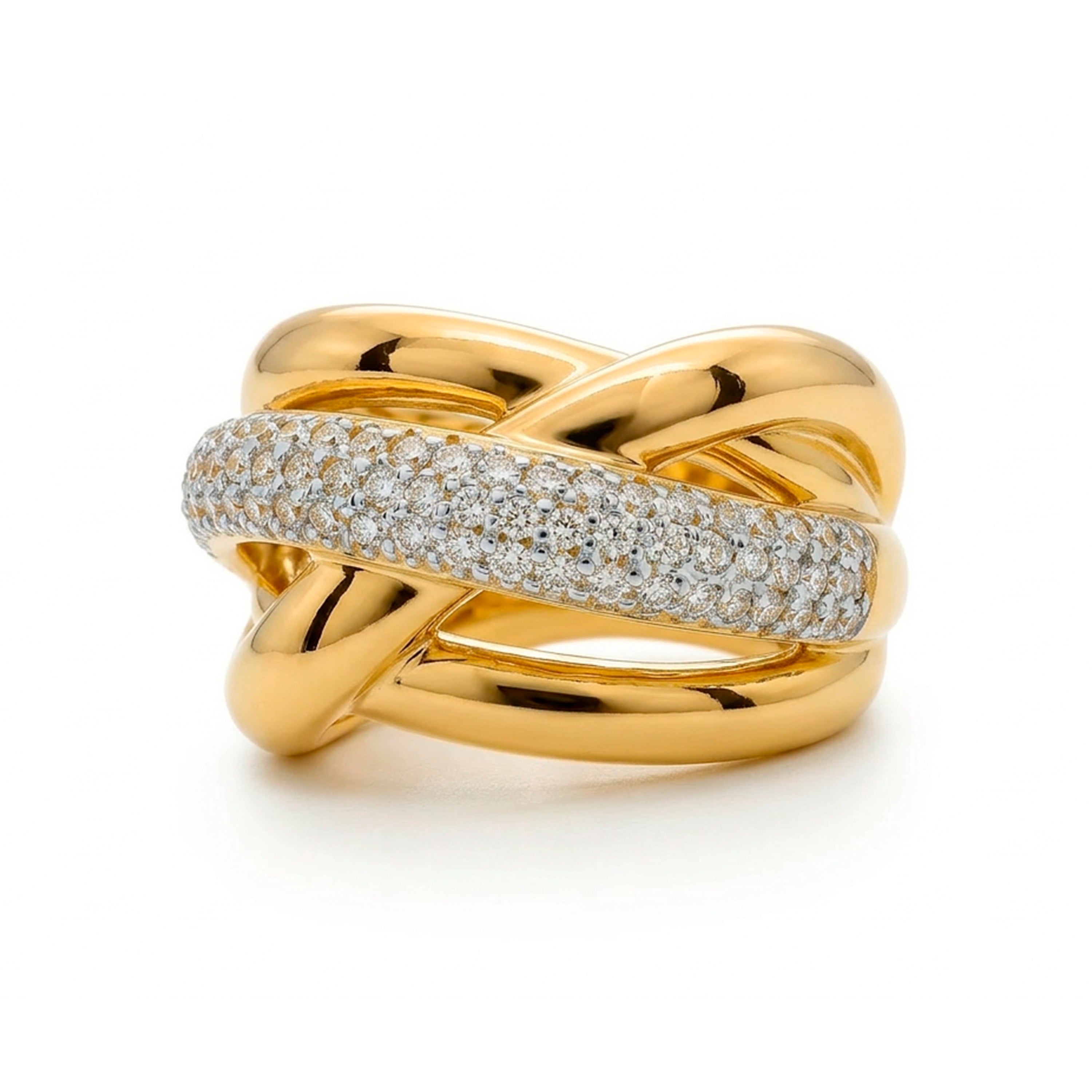 Bague avec Zircone Brillante finition or 18k - Darbia