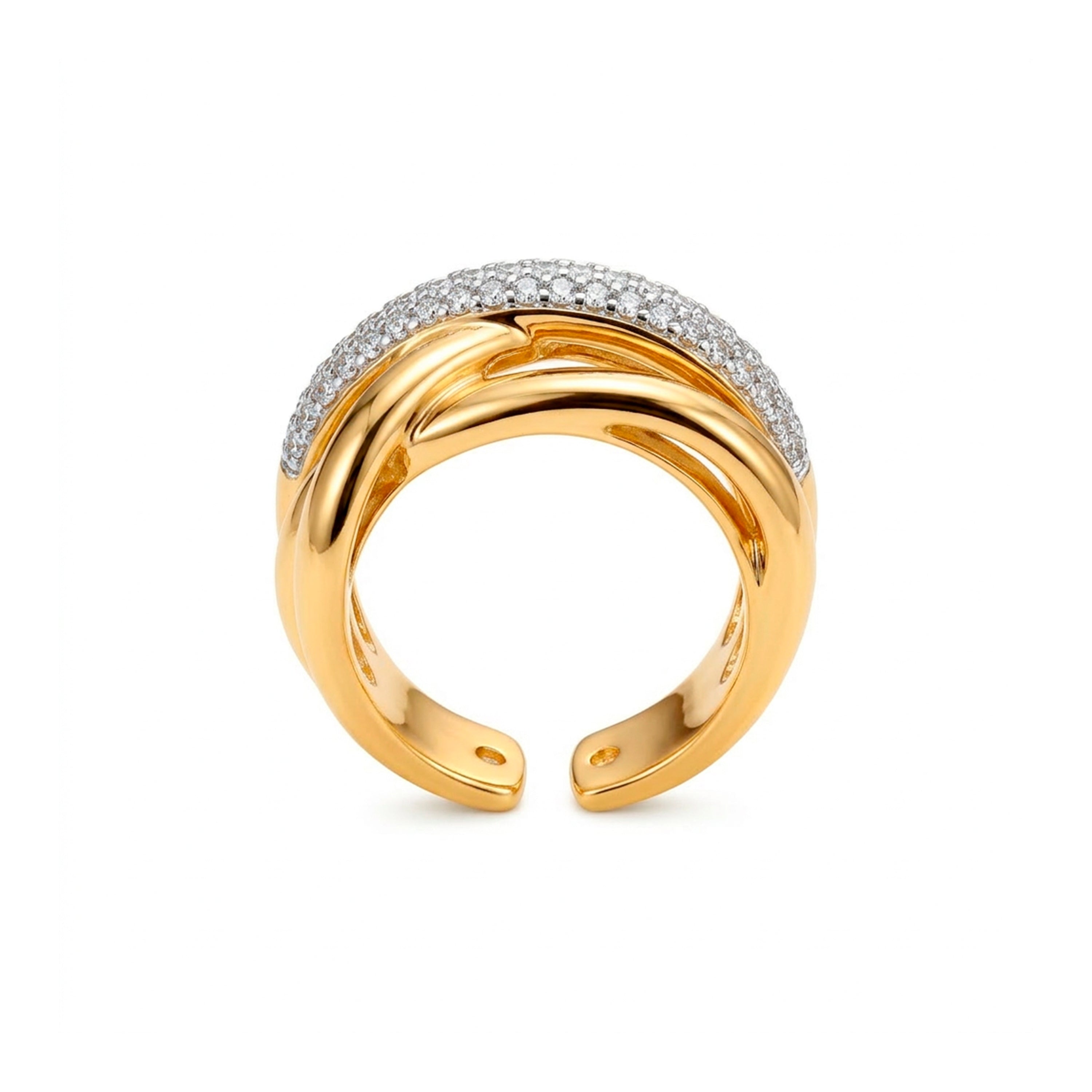 Bague avec Zircone Brillante finition or 18k - Darbia