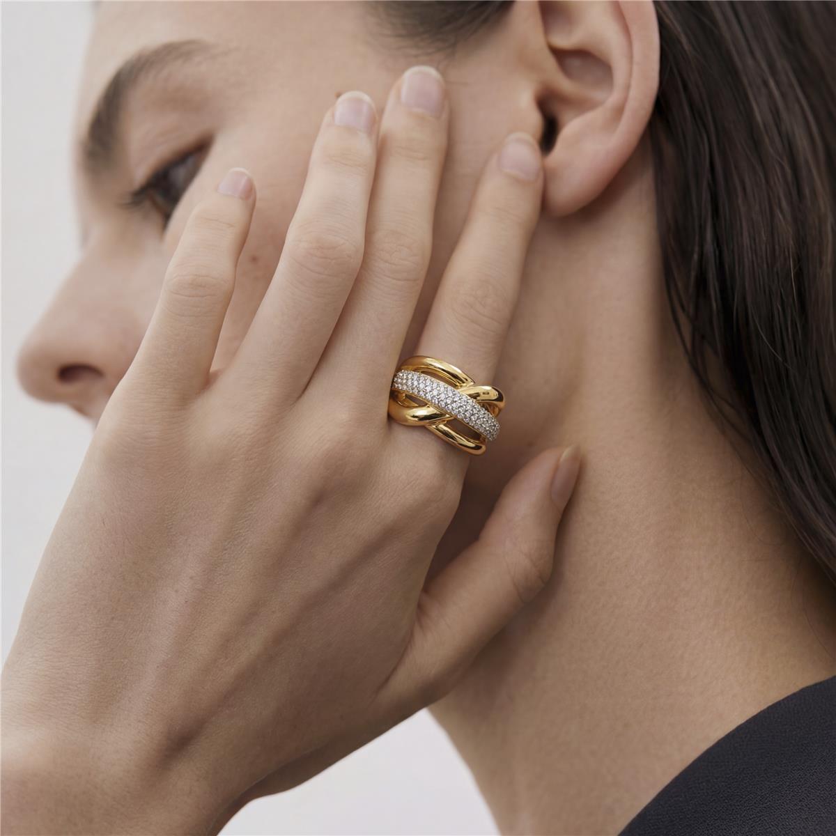 Bague avec Zircone Brillante finition or 18k - Darbia