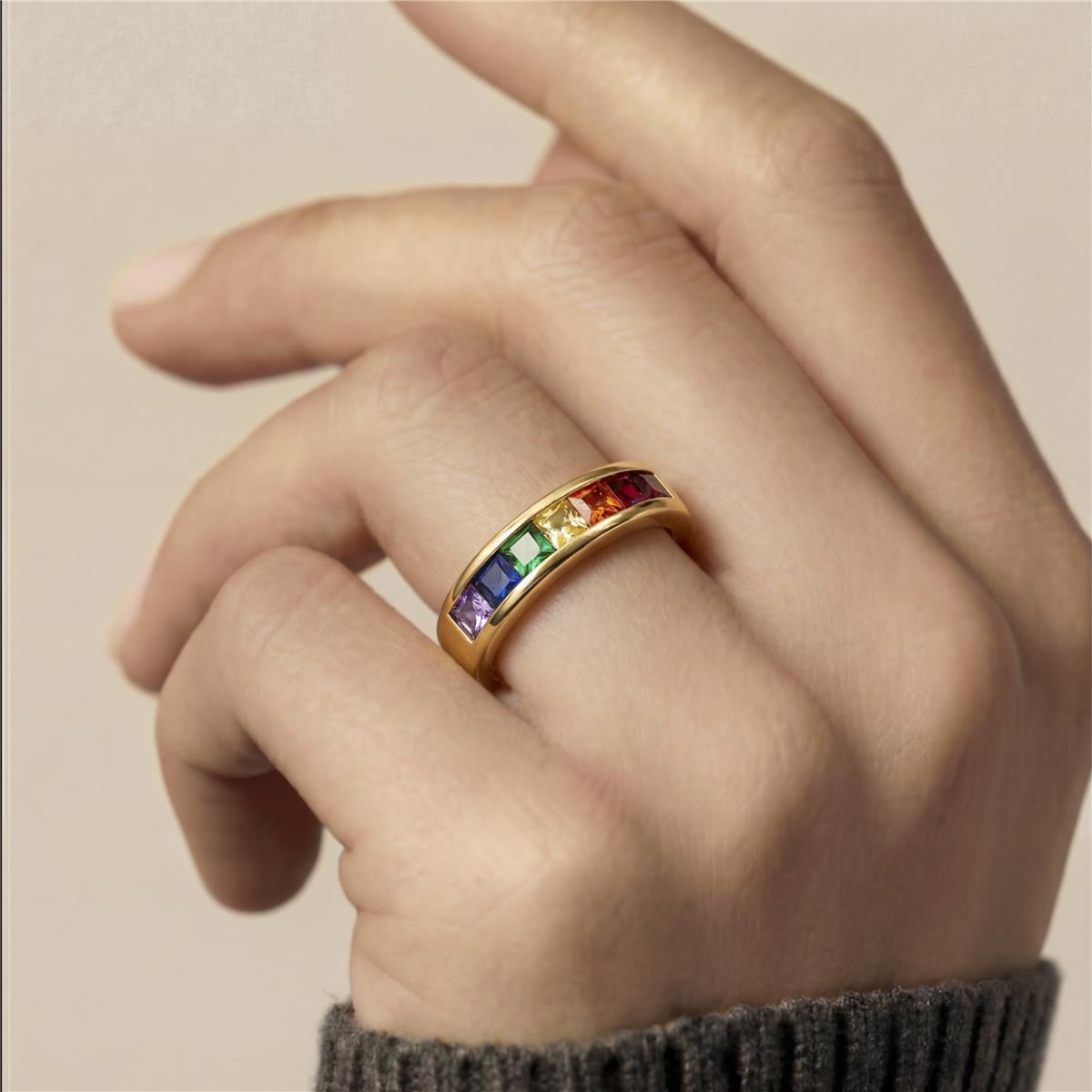 Bague avec Zircone Brillante finition or 18k - Darbia