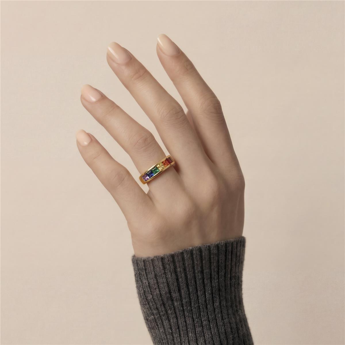 Bague avec Zircone Brillante finition or 18k - Darbia
