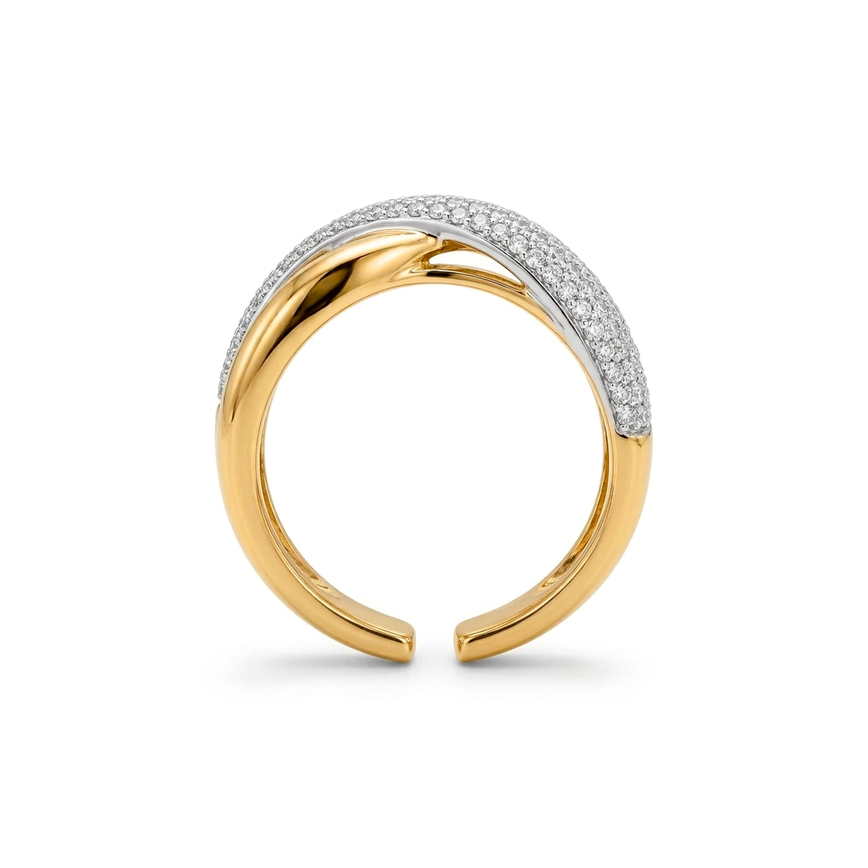 Anel com Zircónia Brilhante acabamento ouro 18k - Darbia