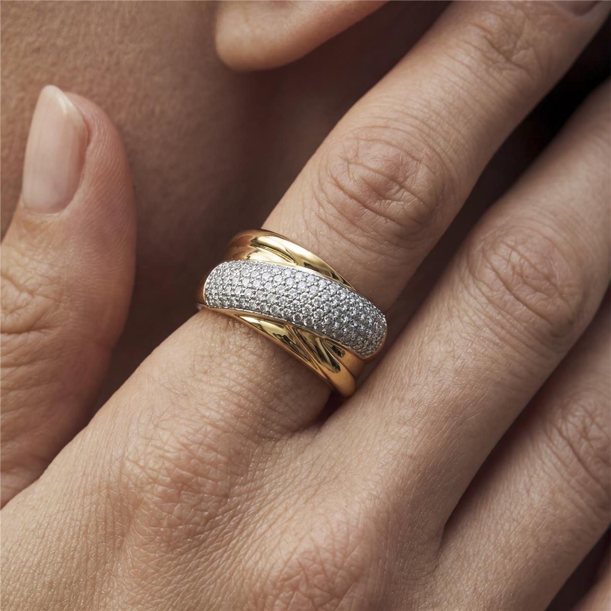 Anel com Zircónia Brilhante acabamento ouro 18k - Darbia