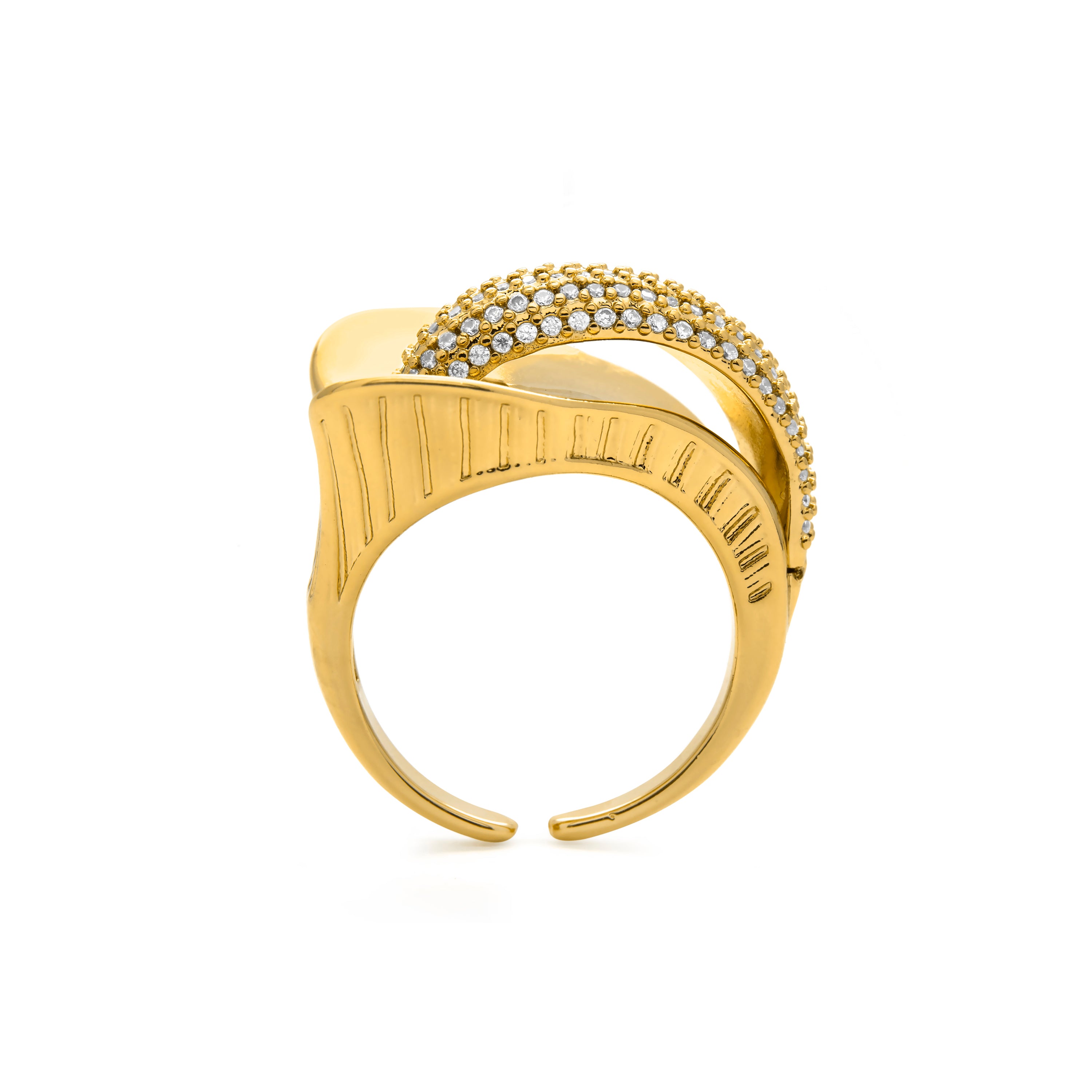 Anillo de Circonita Brillante acabado en oro amarillo de 18k - Lefri