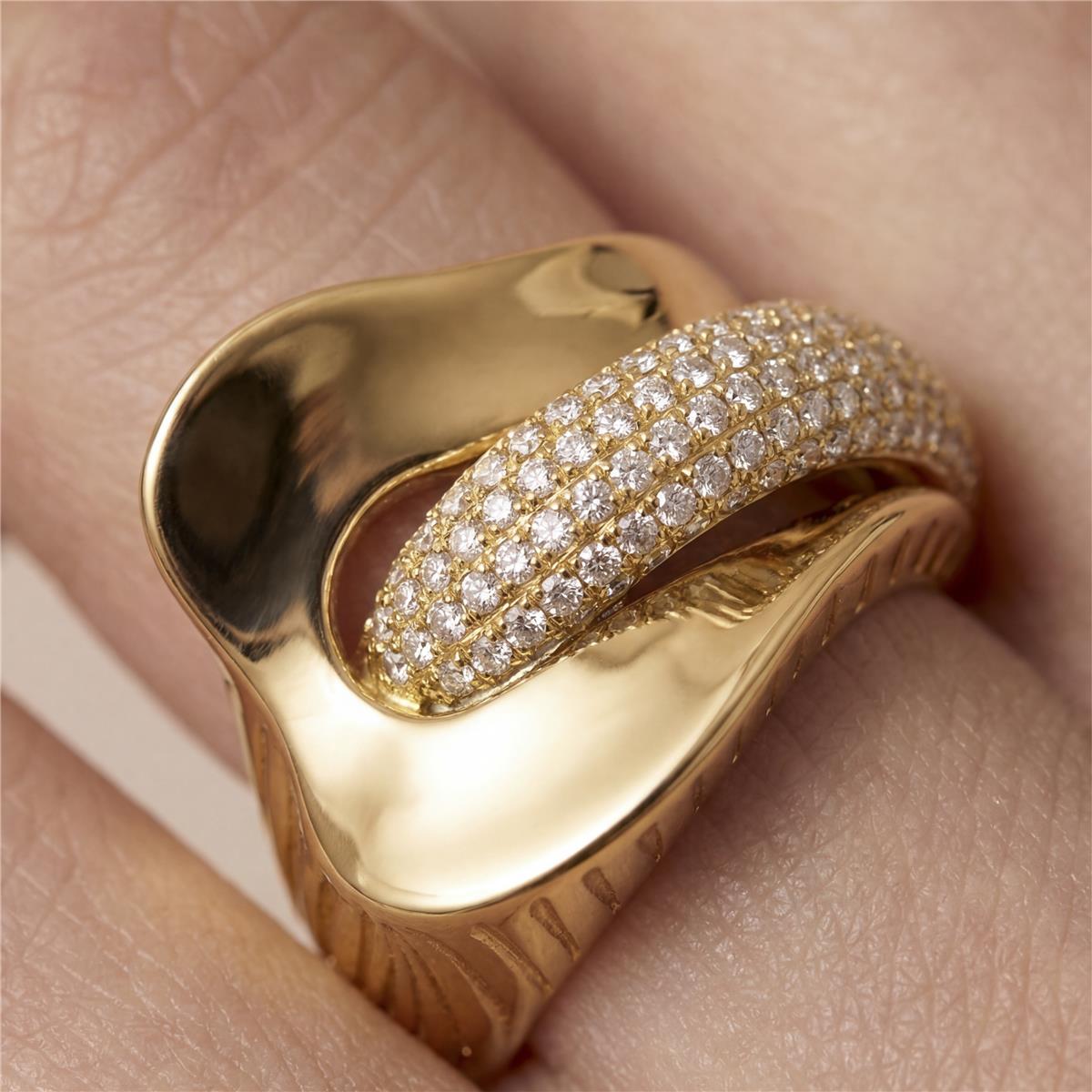 Anillo de Circonita Brillante acabado en oro amarillo de 18k - Lefri