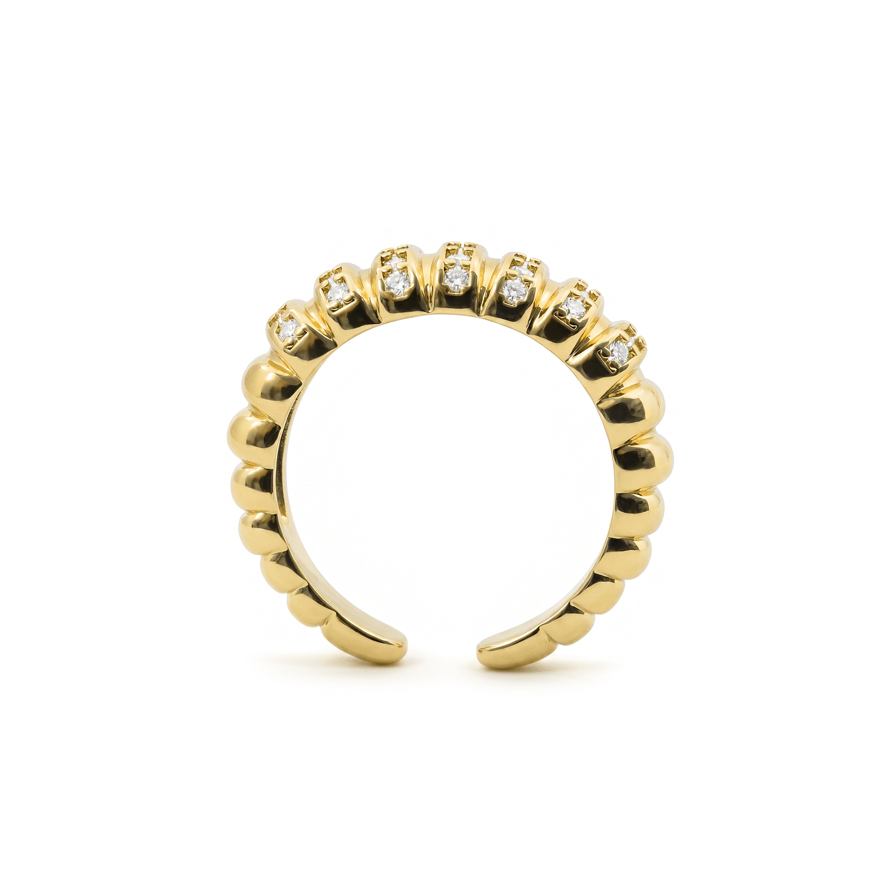 18k Yellow Gold Finished Metal Alloy and Sparkling Cubic Zirconia Ring - Bakla