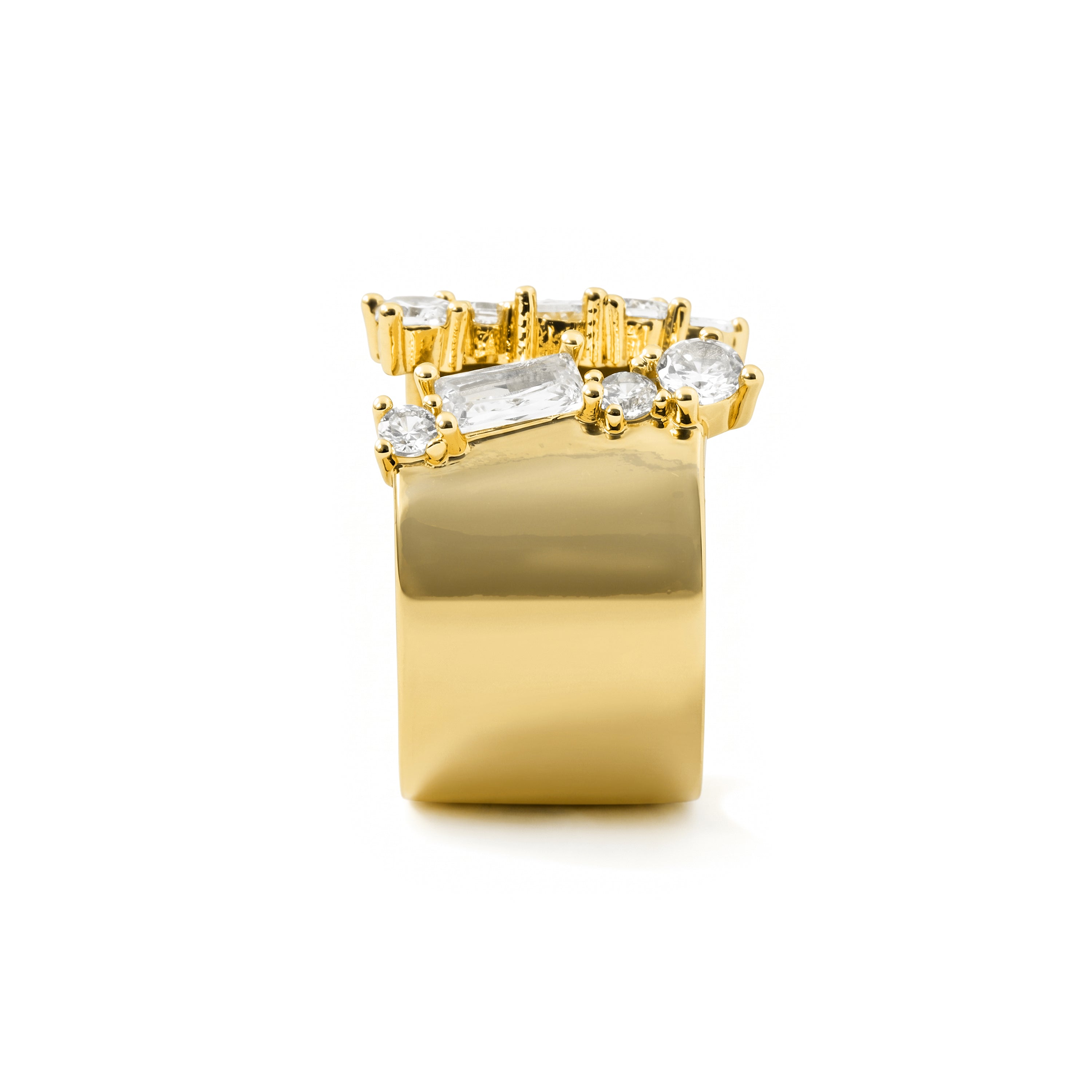 18k Yellow Gold Finished Metal Alloy and Sparkling Cubic Zirconia Ring - Legin