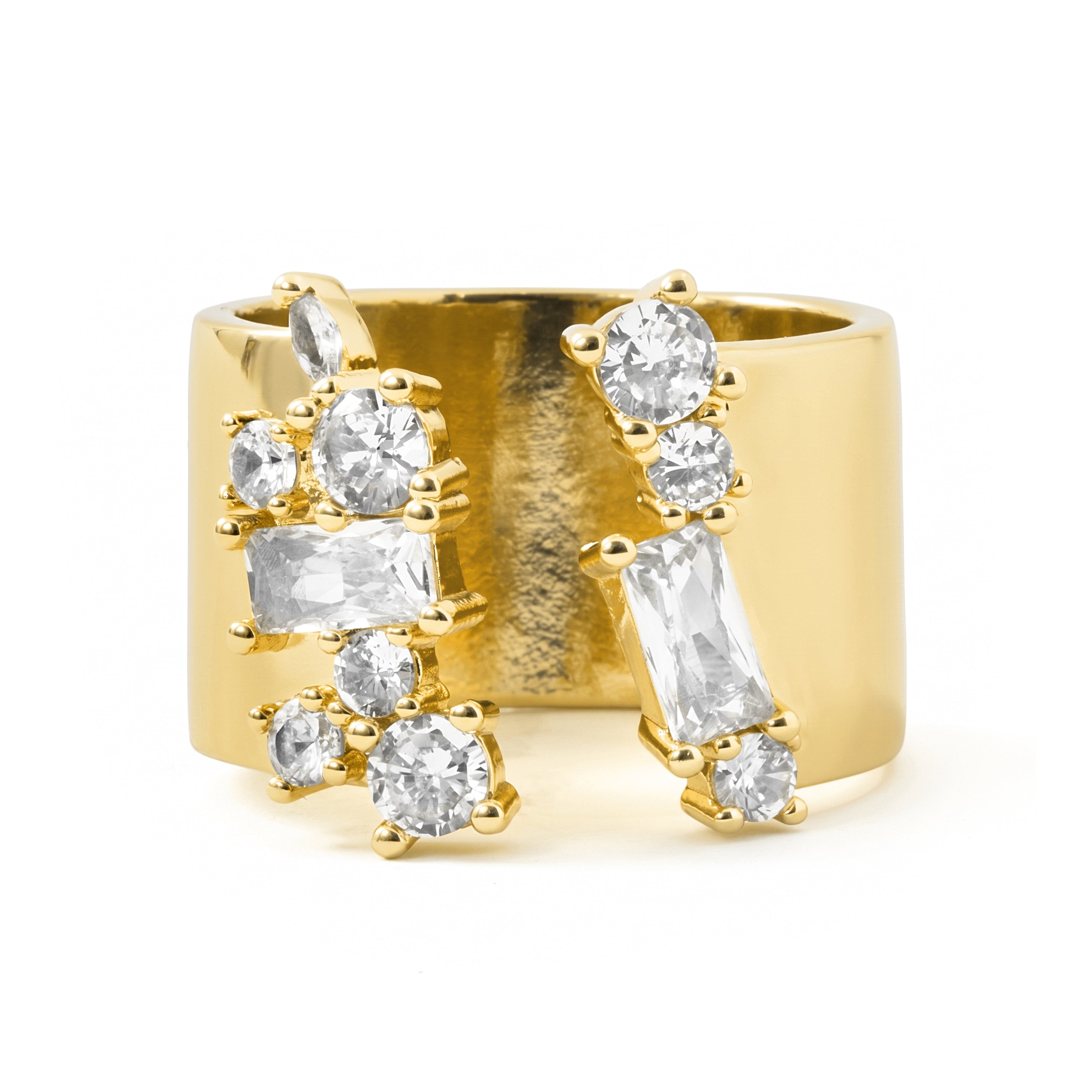 18k Yellow Gold Finished Metal Alloy and Sparkling Cubic Zirconia Ring - Legin