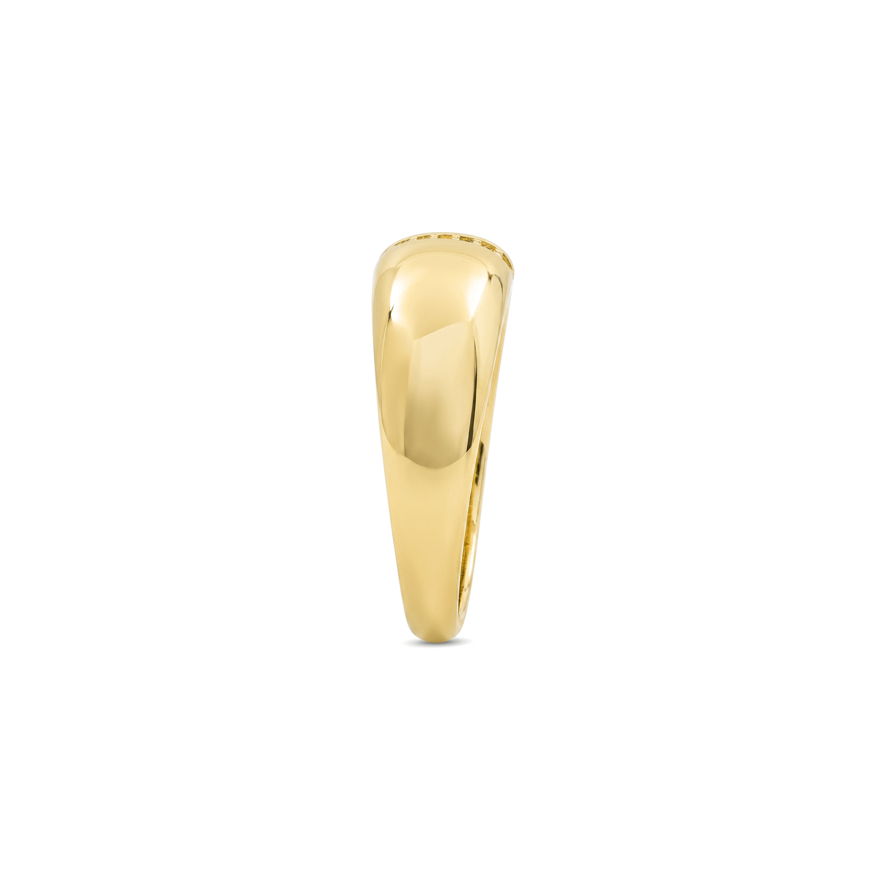 18k Yellow Gold Finished Metal Alloy Ring with Sparkling Cubic Zirconia - Dushli
