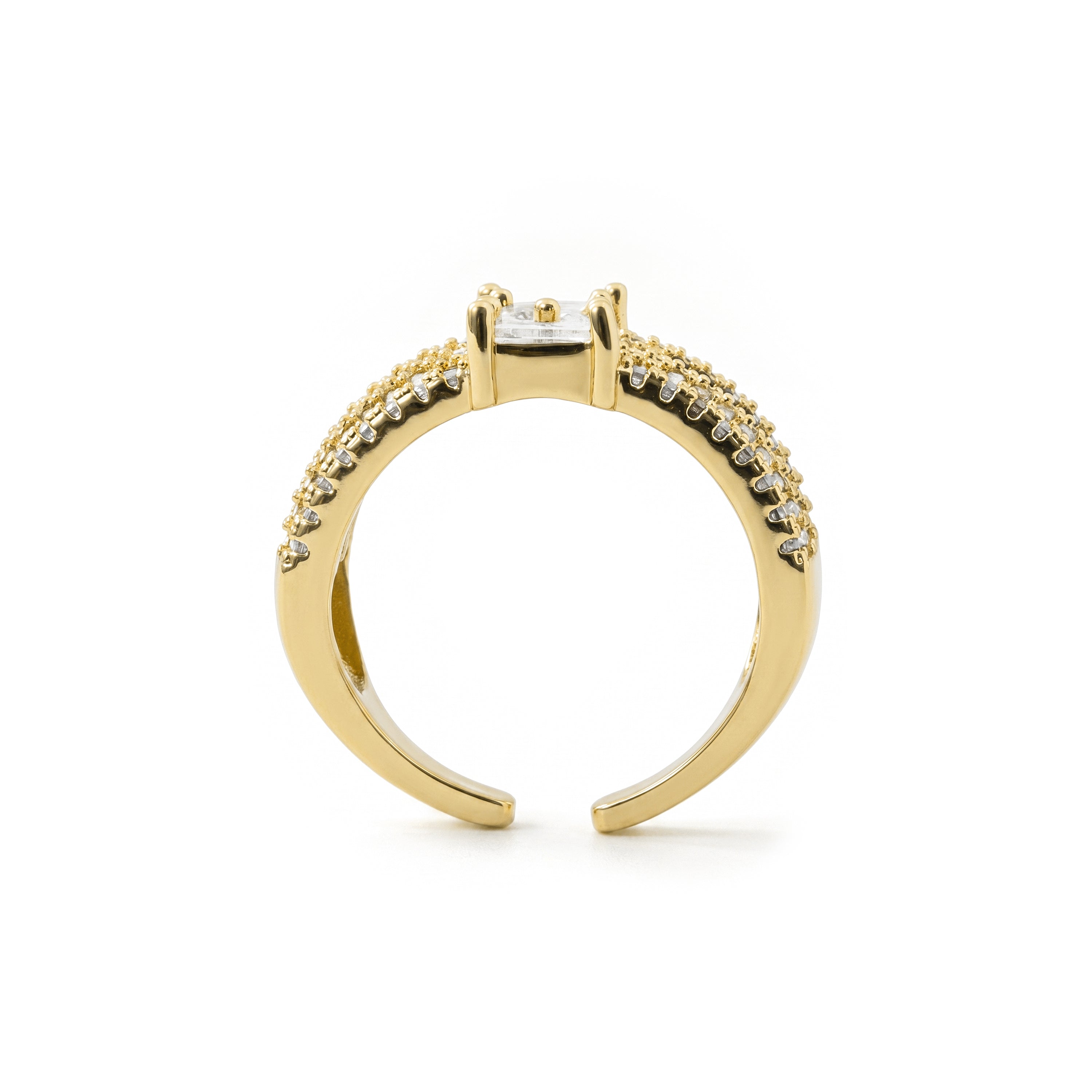 18k Yellow Gold Finished Multicolor Cubic Zirconia Metal Alloy Ring - Alnis