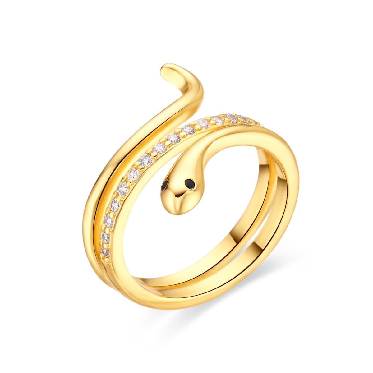 Bague en zircon brillant finition or jaune 18 carats - Sasso