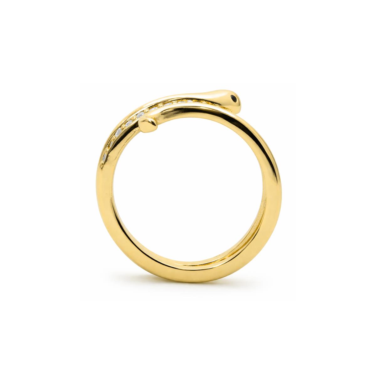 Bague en zircon brillant finition or jaune 18 carats - Sasso