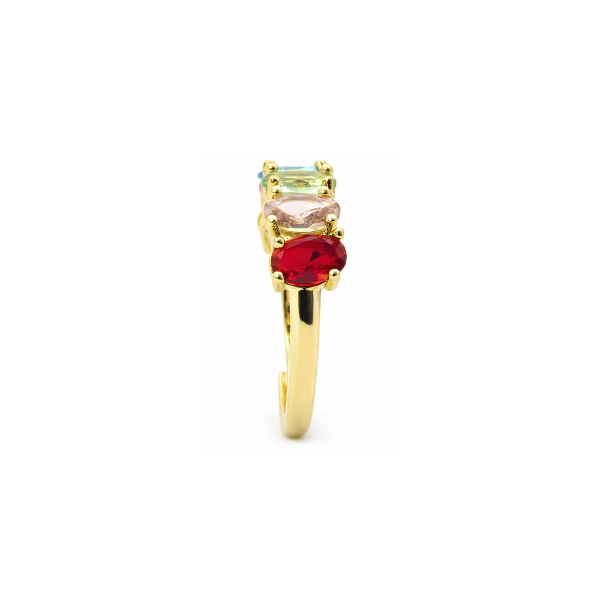 Multifarbiger Zirkonia-Ring mit 18k Gelbgold-Finish - Draghi
