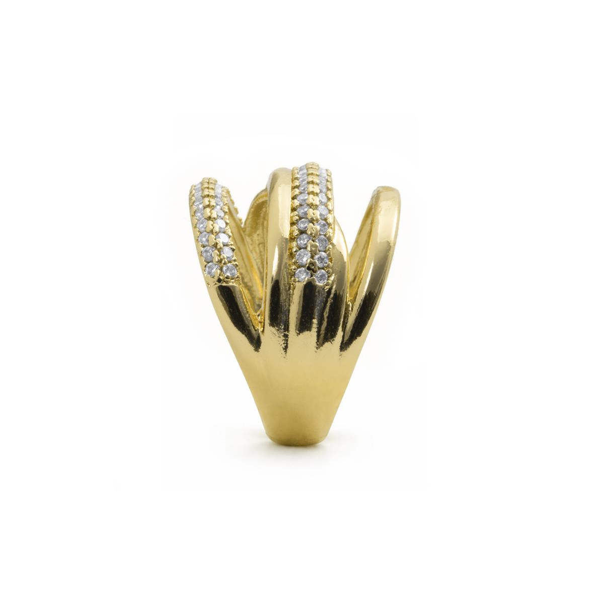 Anillo de Circonita Brillante acabado en oro amarillo de 18k - Raves