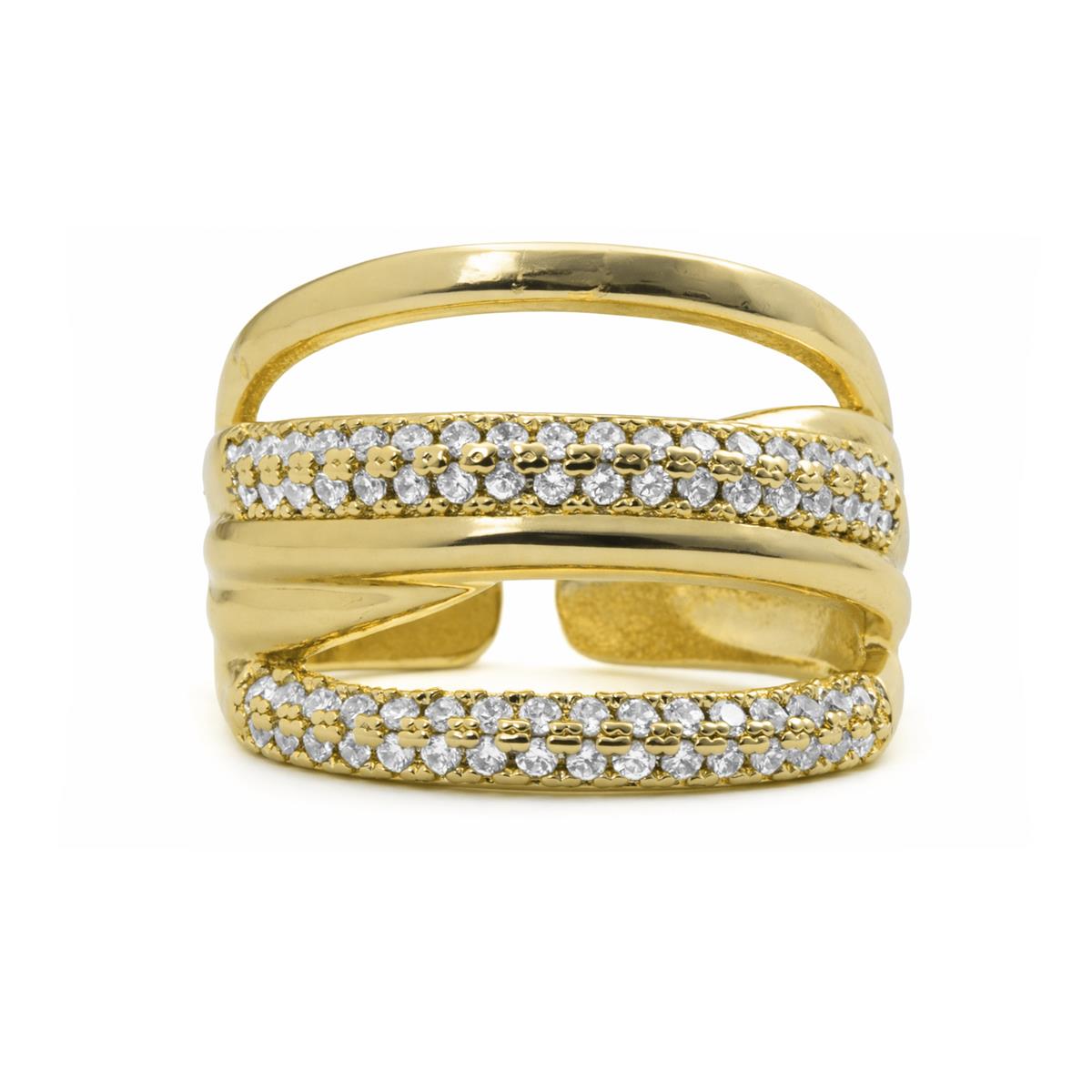 Anillo de Circonita Brillante acabado en oro amarillo de 18k - Raves