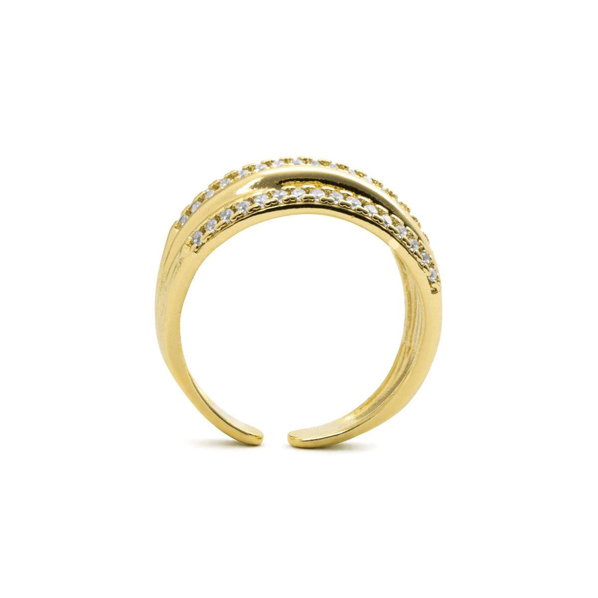 Anillo de Circonita Brillante acabado en oro amarillo de 18k - Raves