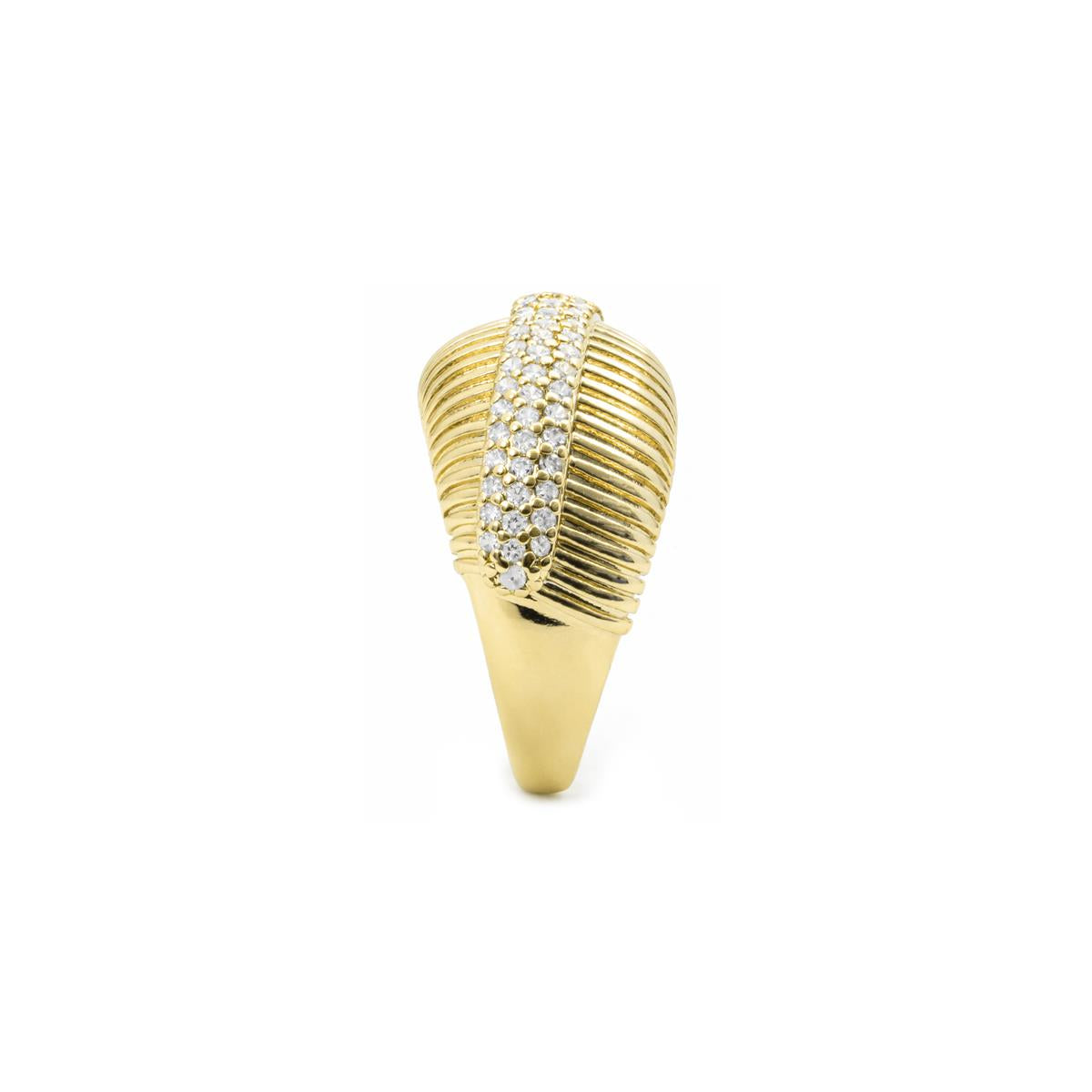 Brilliant Cubic Zirconia Ring with 18k Yellow Gold Finish - Jedrac