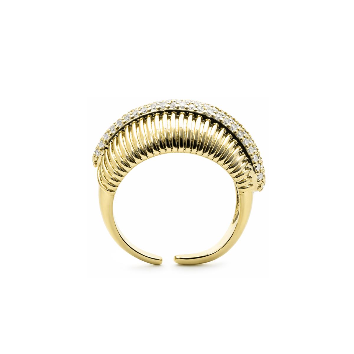 Brilliant Cubic Zirconia Ring with 18k Yellow Gold Finish - Jedrac