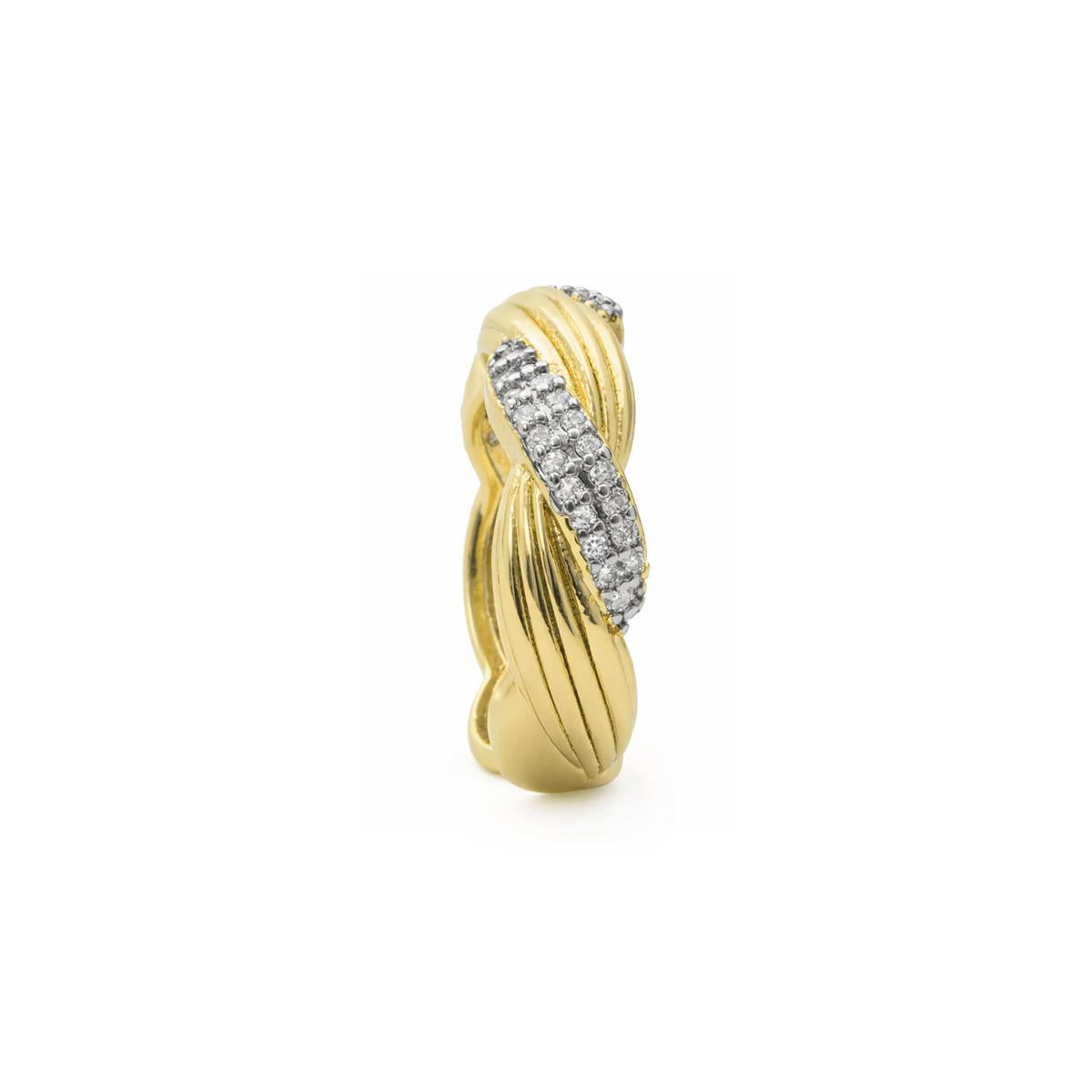 Anel de zircónia brilhante com acabamento em ouro amarelo de 18k - Jedrac