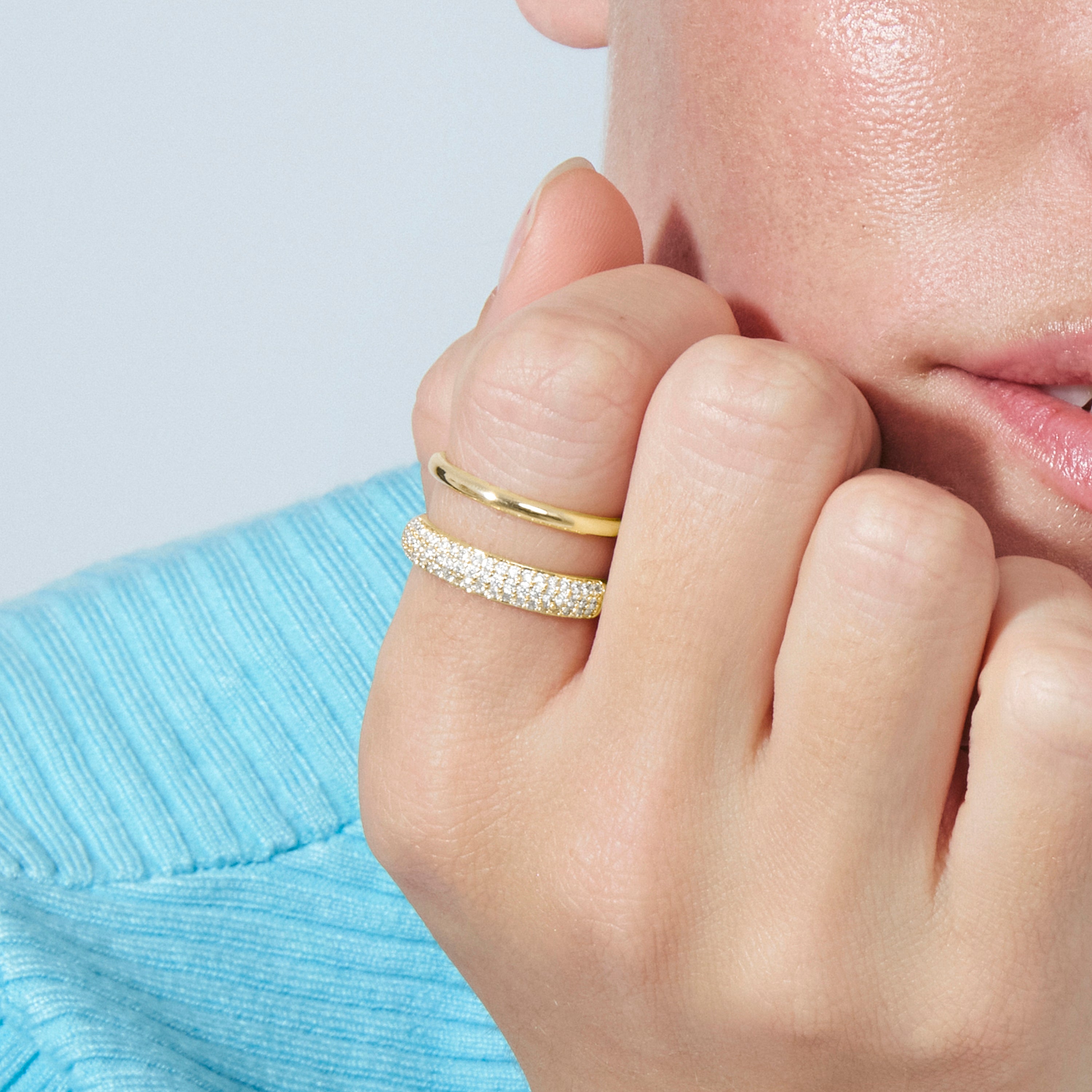 Bague en zircon brillant finition or jaune 18 carats - Jedrac