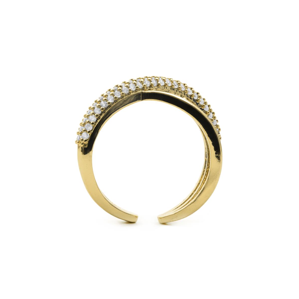 Bague en zircon brillant finition or jaune 18 carats - Jedrac