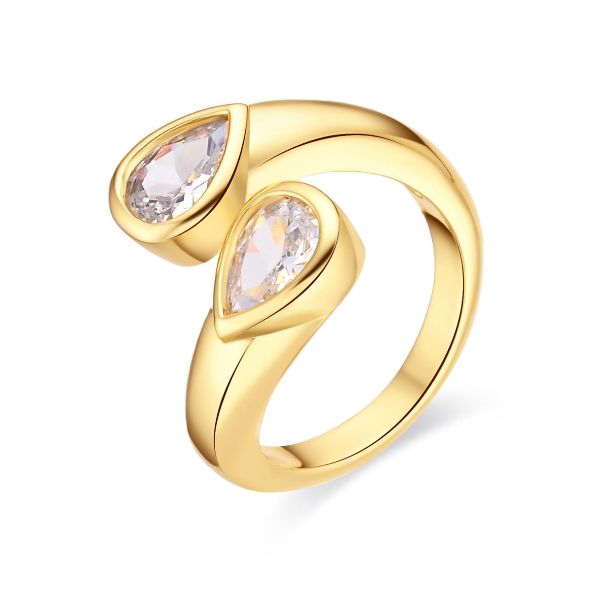 Anillo de Circonita Brillante acabado en oro amarillo de 18k - Zayl