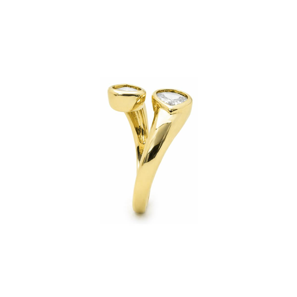 Glänzender Zirkonring mit 18k Gelbgold-Finish - Jedrac