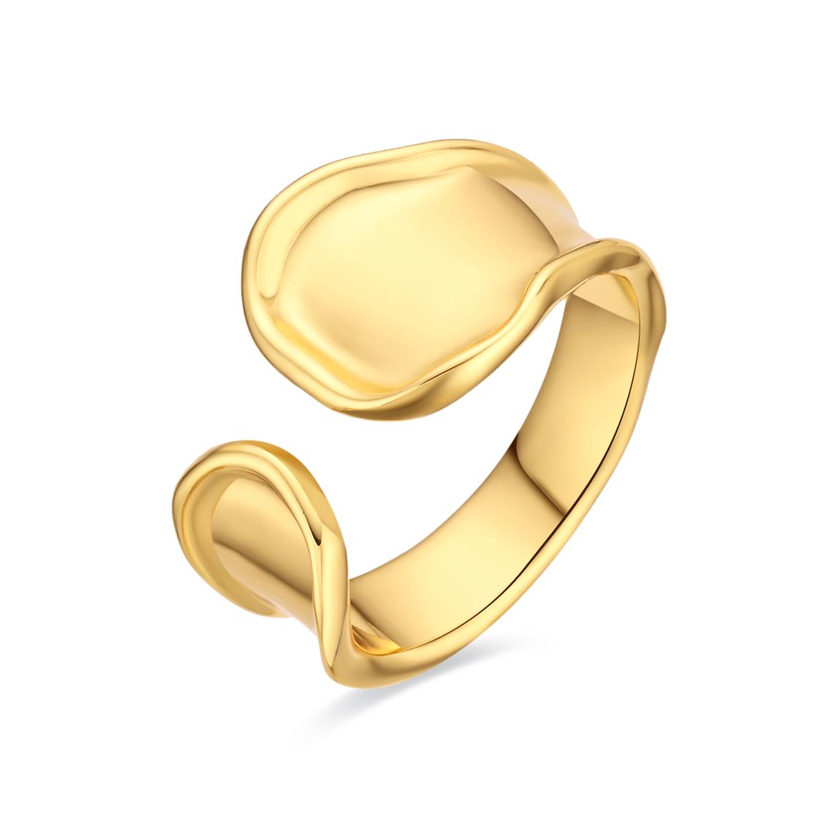 Anillo acabado en oro amarillo de 18k - Kajaw