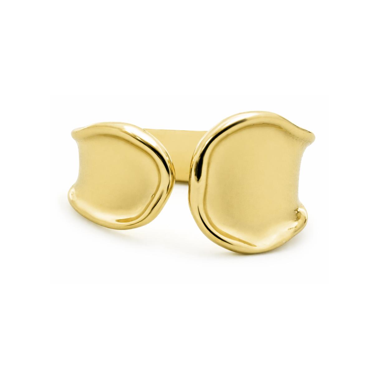 Anillo acabado en oro amarillo de 18k - Kajaw