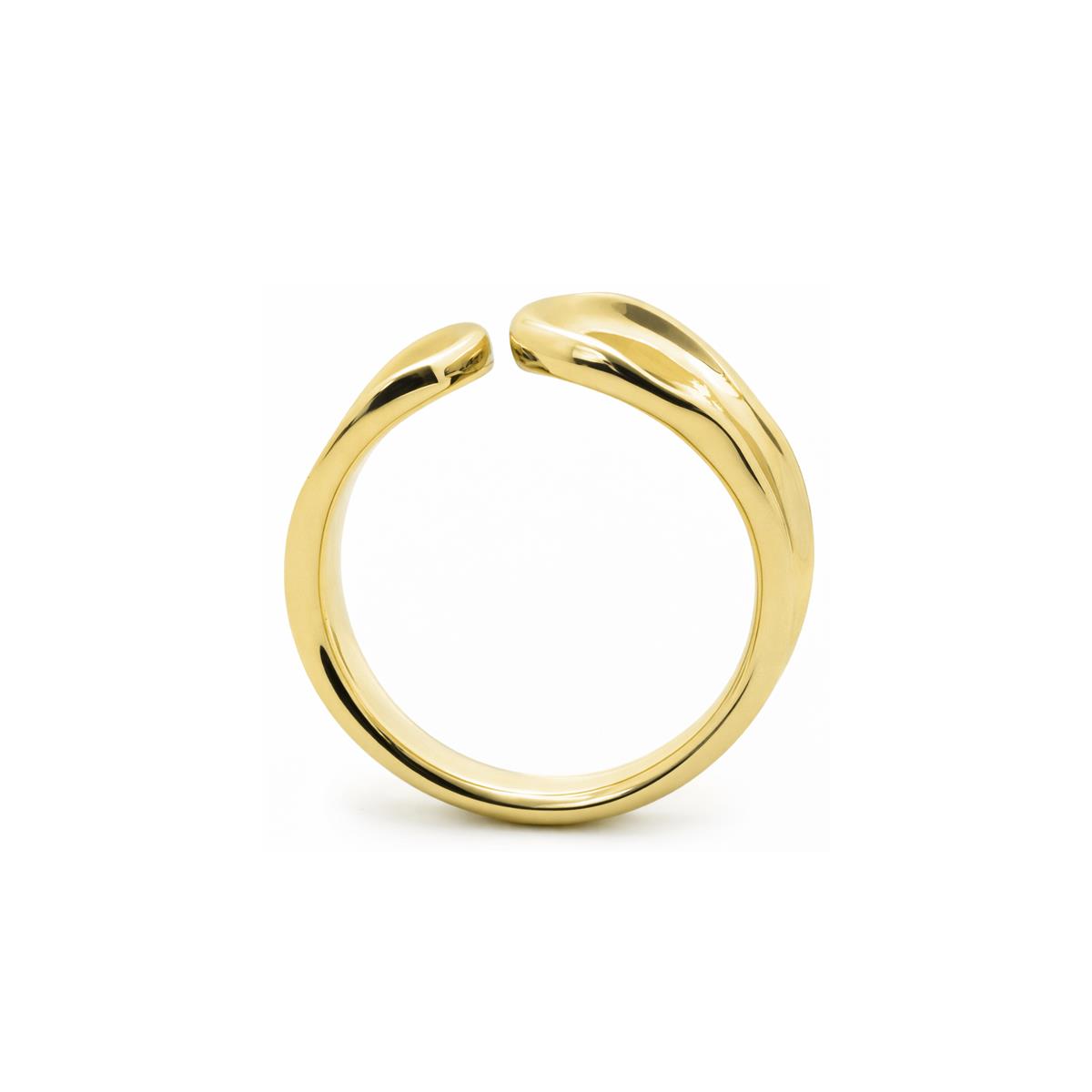 Anillo acabado en oro amarillo de 18k - Kajaw