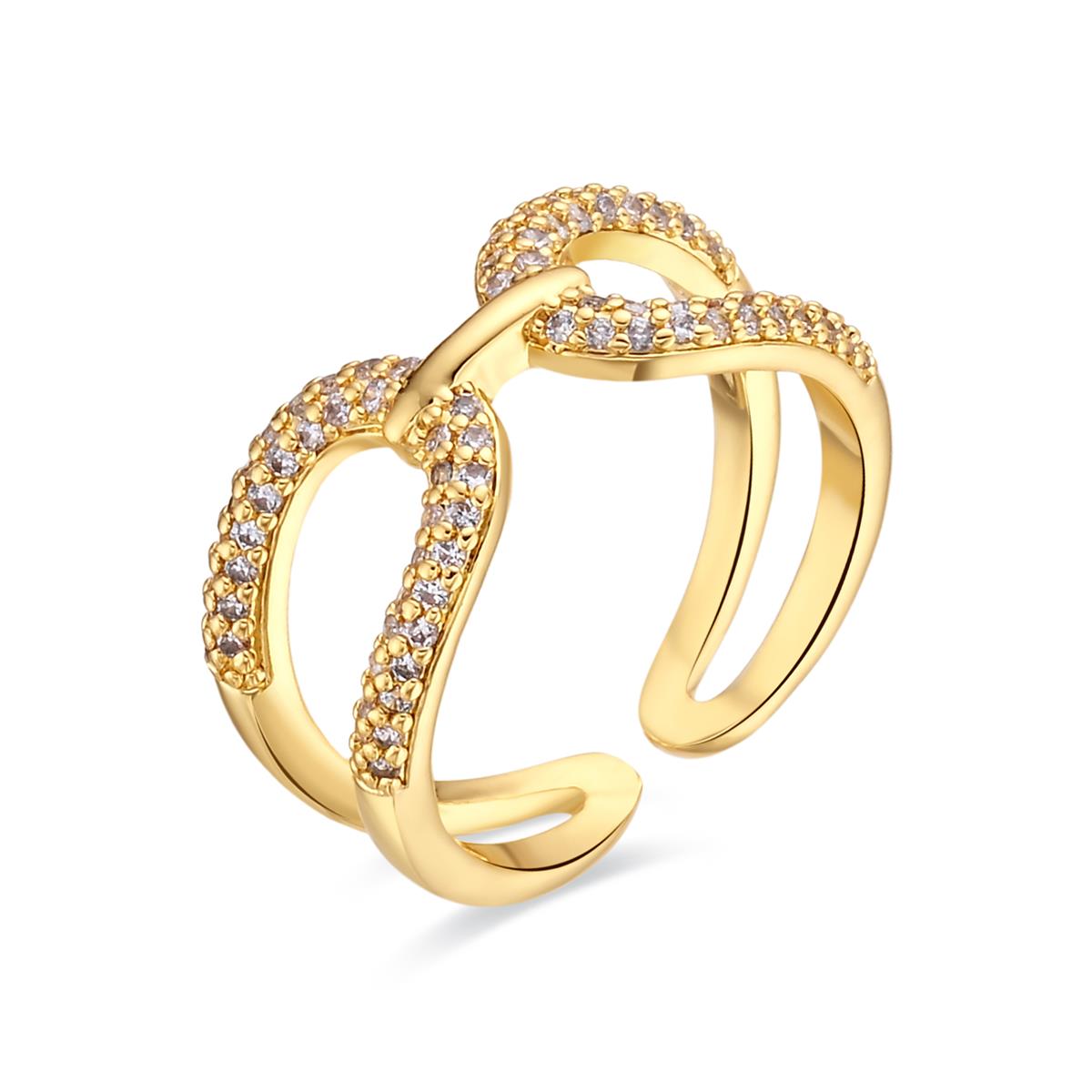 Anillo de Circonita Brillante acabado en oro amarillo de 18k - Kafrik