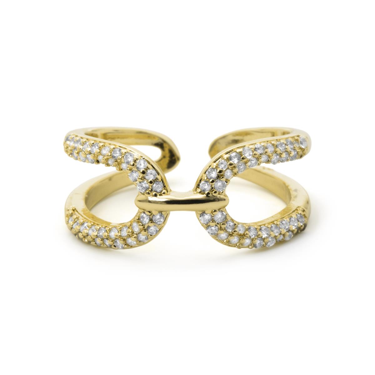 Anillo de Circonita Brillante acabado en oro amarillo de 18k - Kafrik