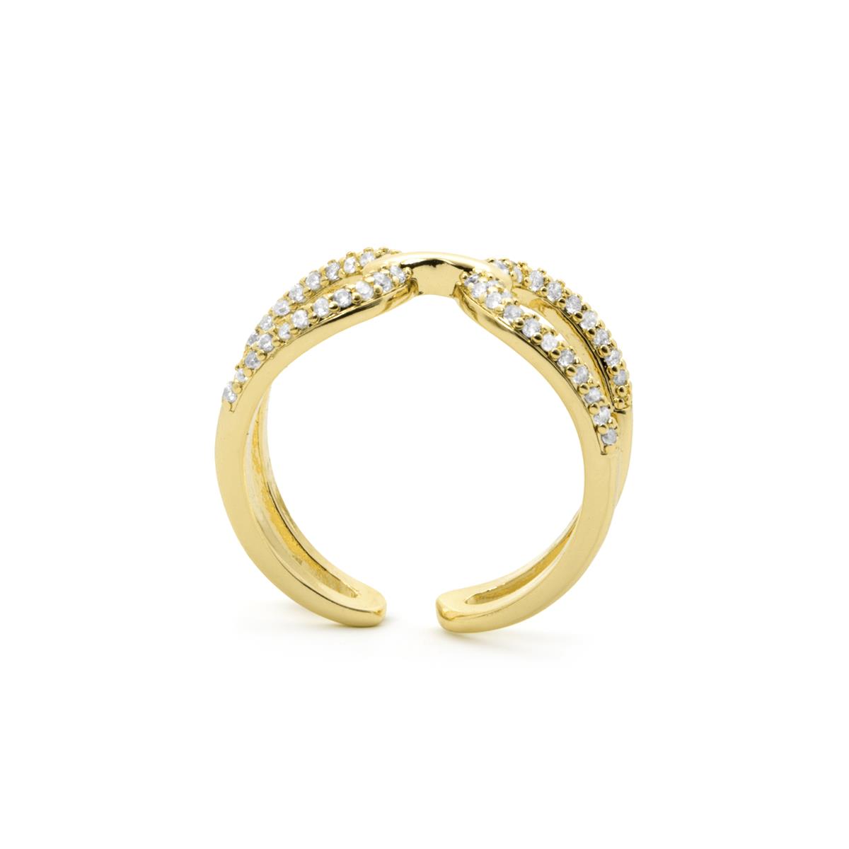 Anillo de Circonita Brillante acabado en oro amarillo de 18k - Kafrik