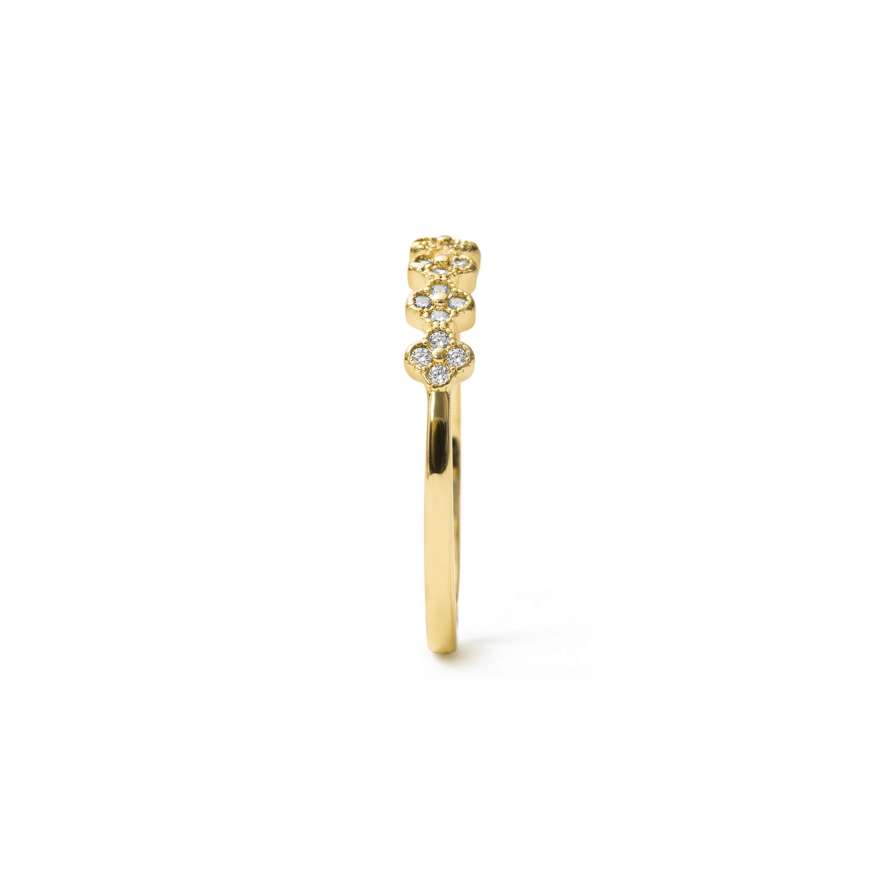 Bright Zirconia Ring finished in 18k Yellow Gold - Siskal