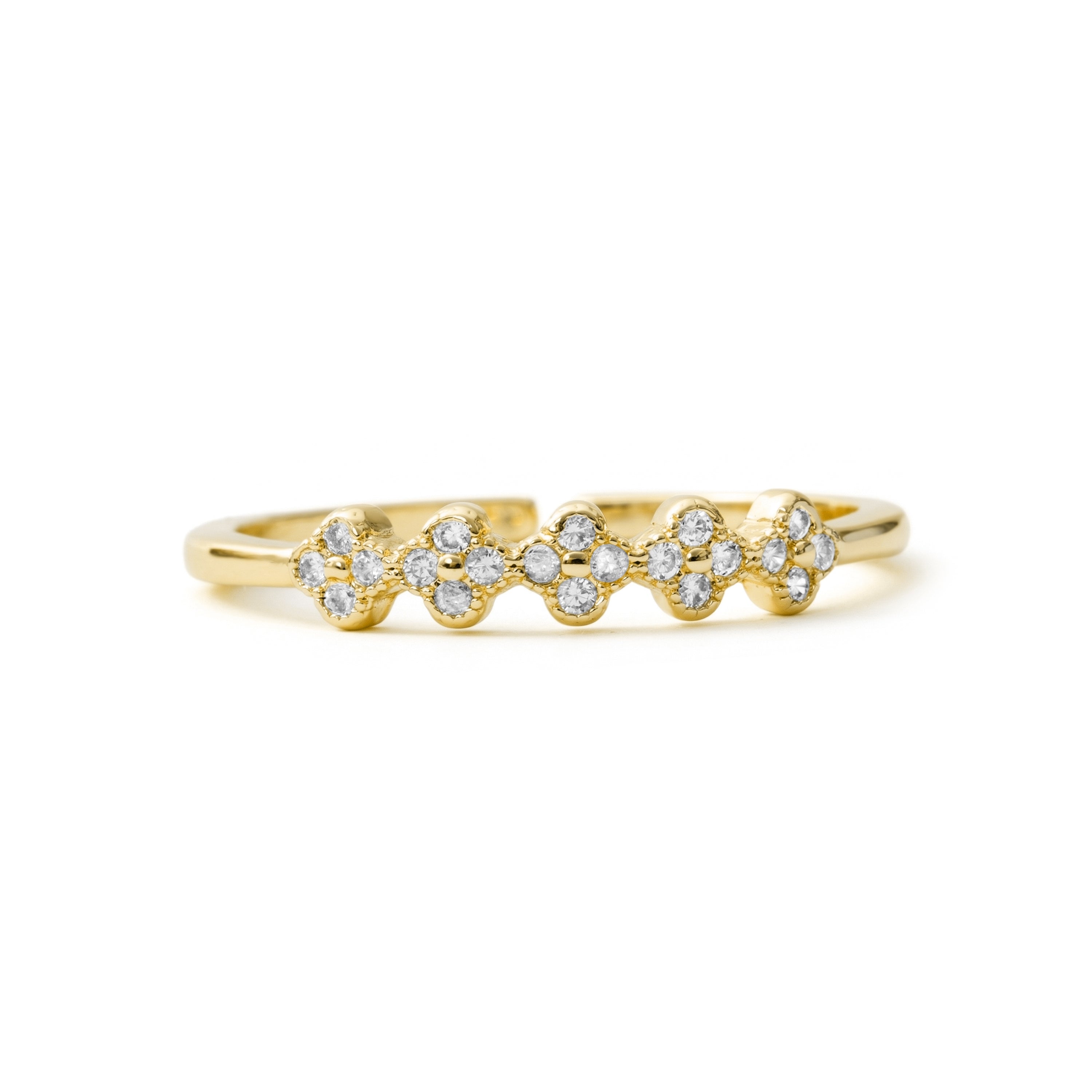 Bright Zirconia Ring finished in 18k Yellow Gold - Siskal