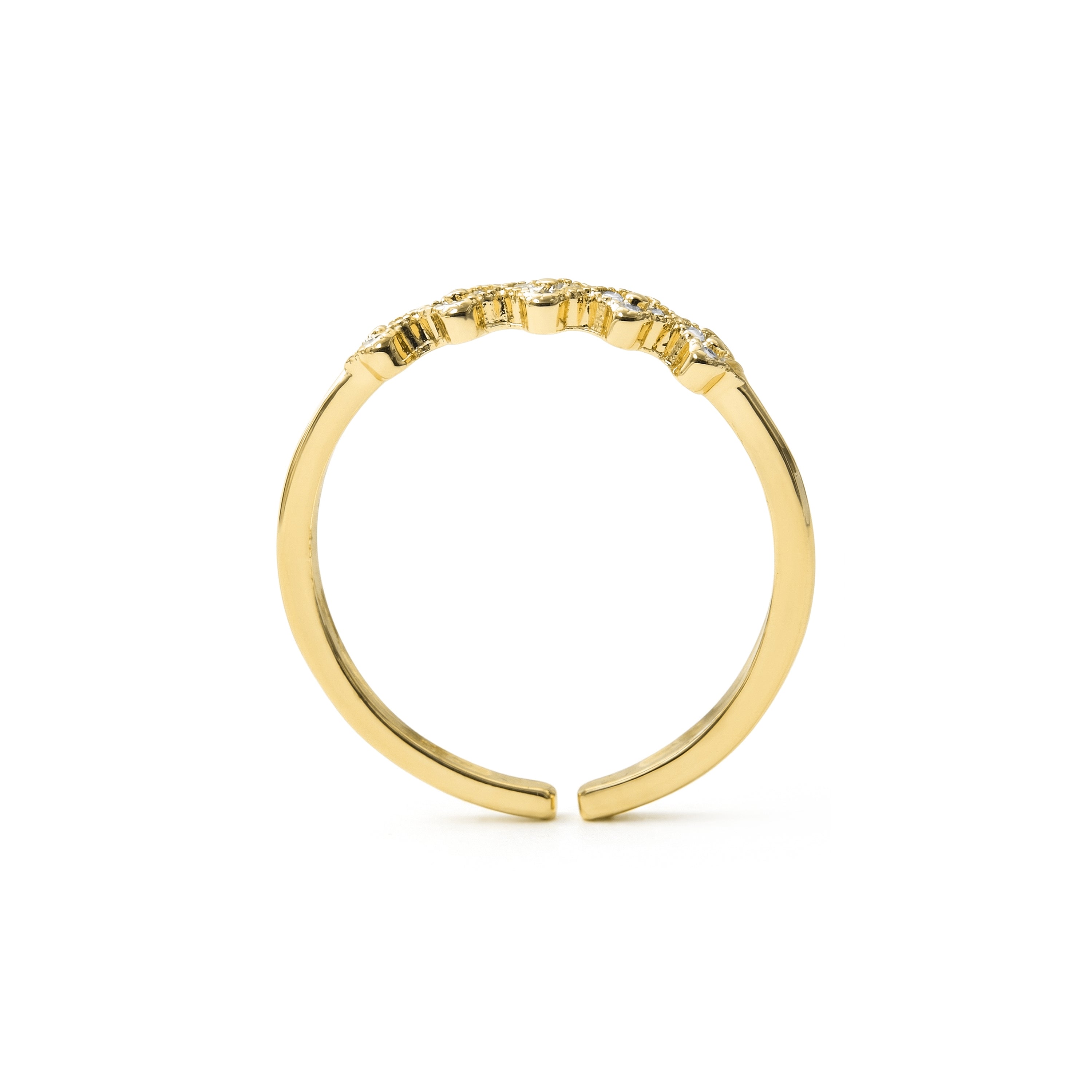 Bright Zirconia Ring finished in 18k Yellow Gold - Siskal