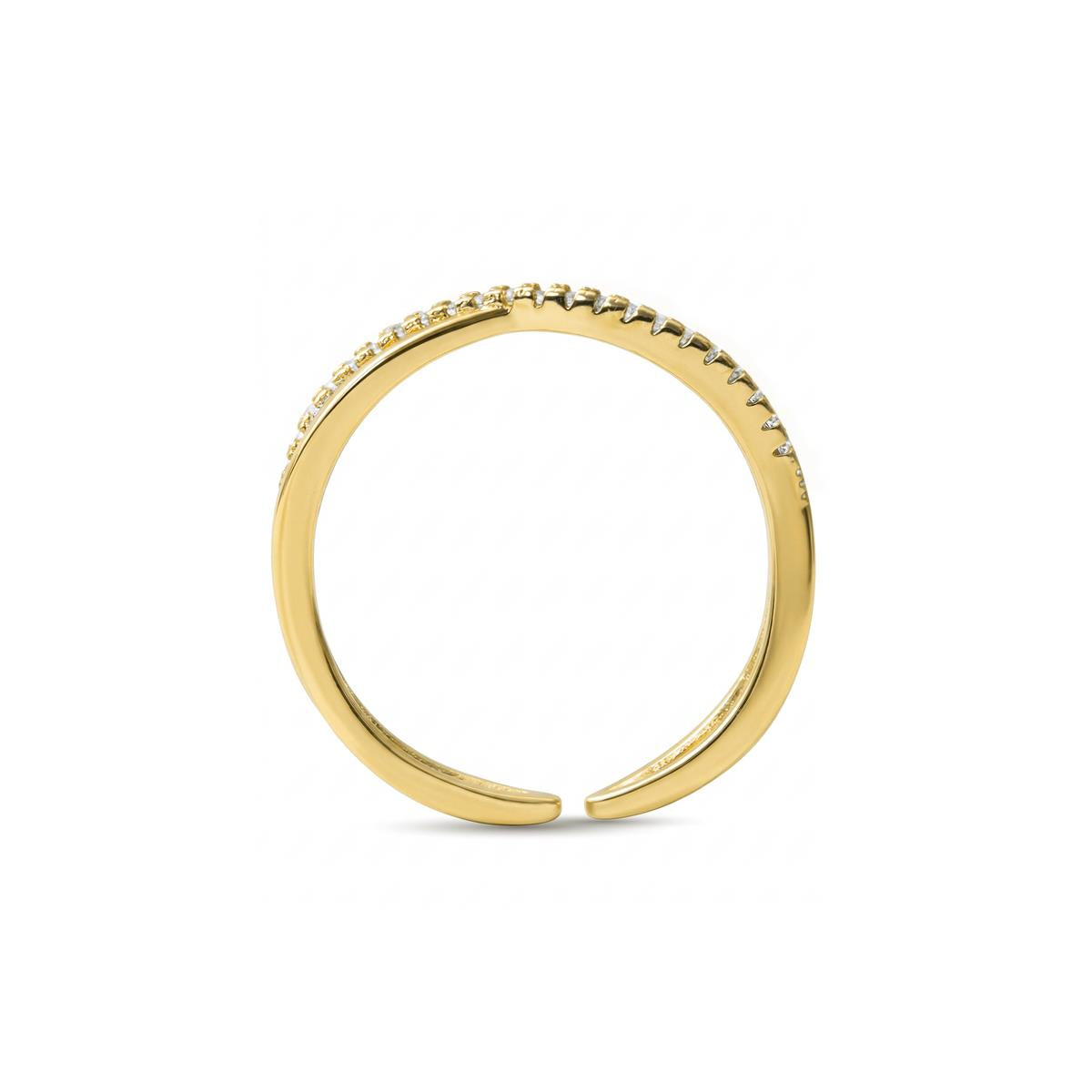 Anel de Zircónia Brilhante com acabamento em ouro amarelo de 18k - Hagoe