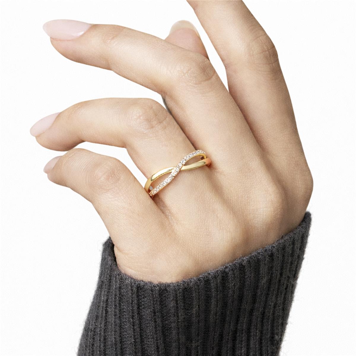Anillo de Circonita Brillante acabado en oro amarillo de 18k - Hagoe