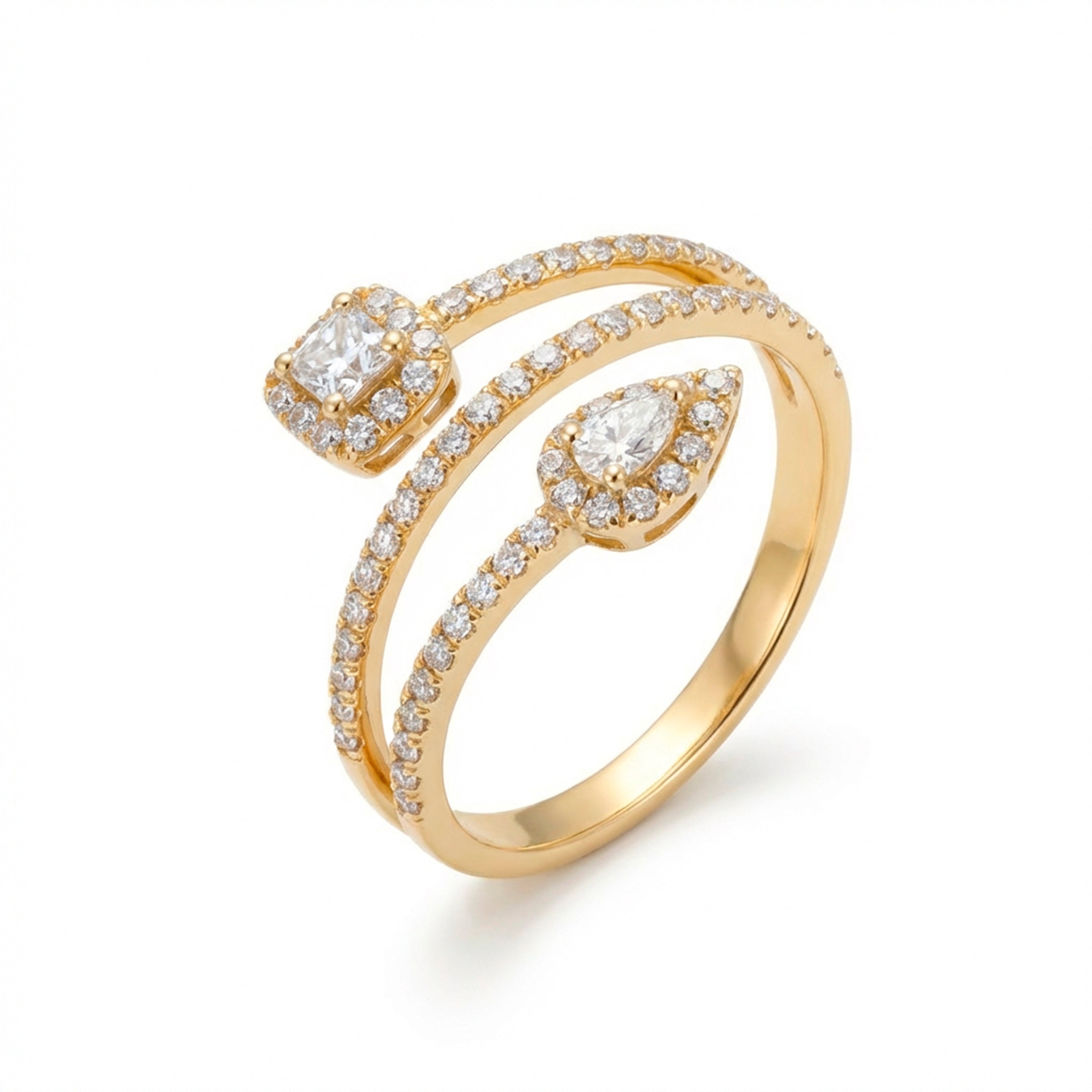 Ring with Shining Zirconia finished in 18k yellow gold - Rinmi