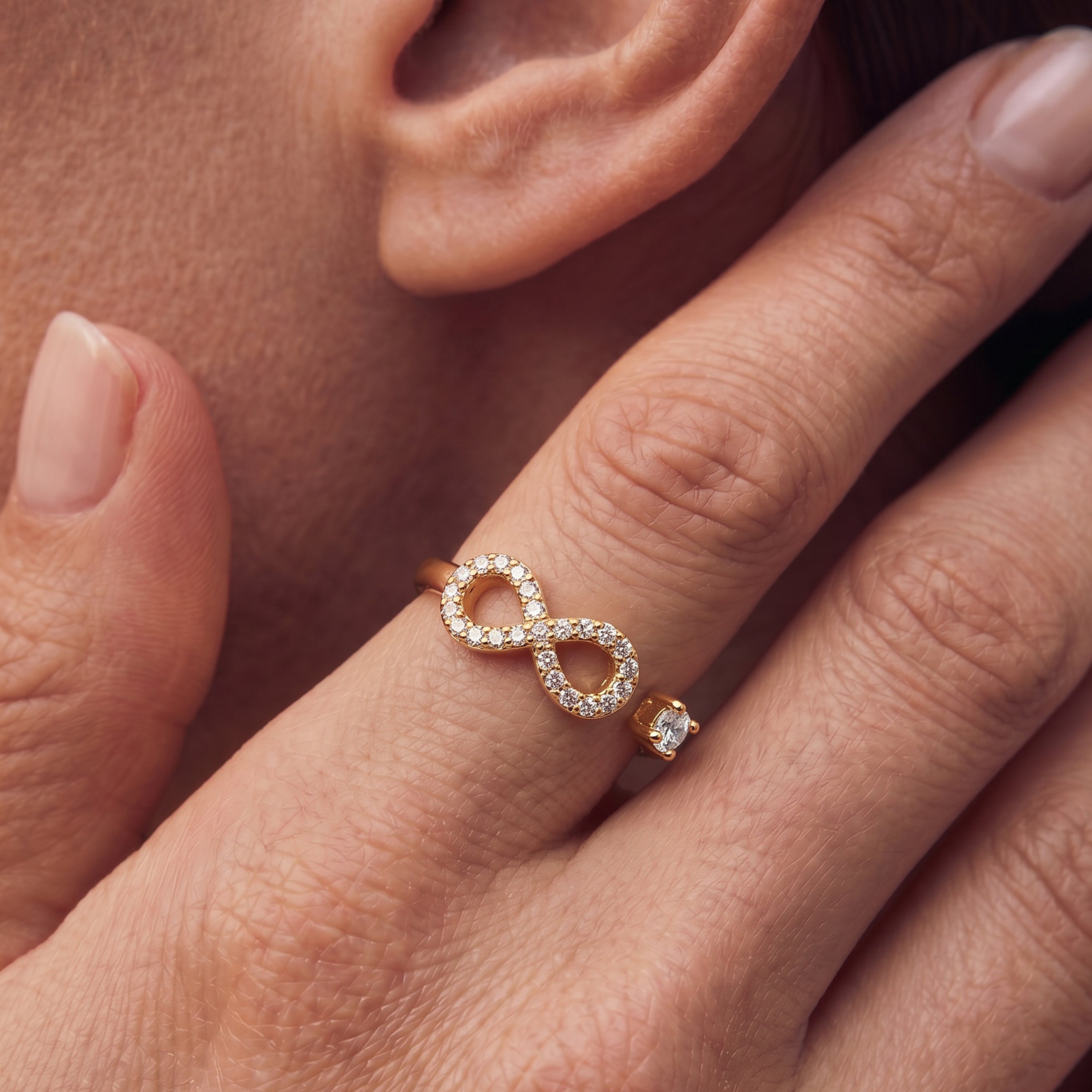 Bague en argent sterling 925 avec zircone brillante finition rhodium - Alphabet