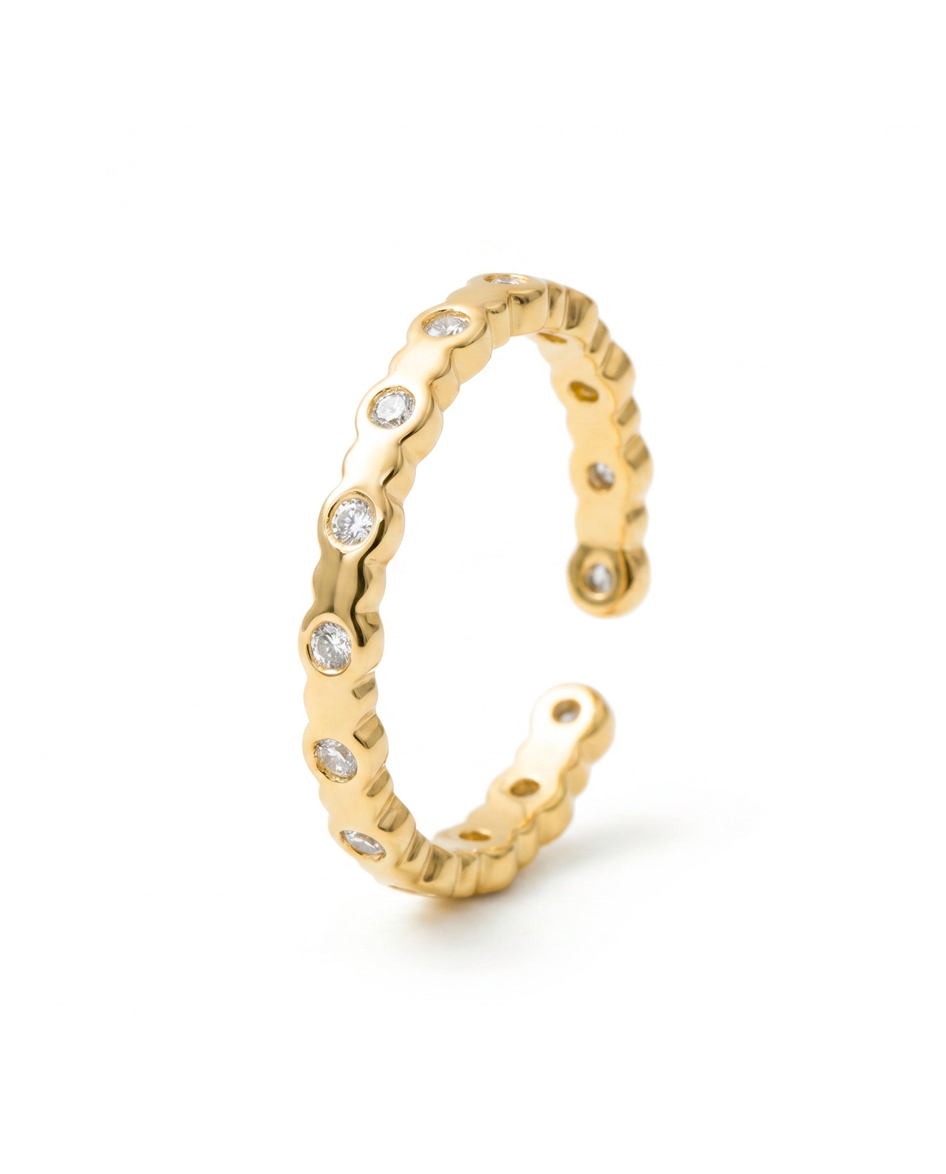 Anillo de Perla Blanca acabado en oro amarillo de 18k - Navi