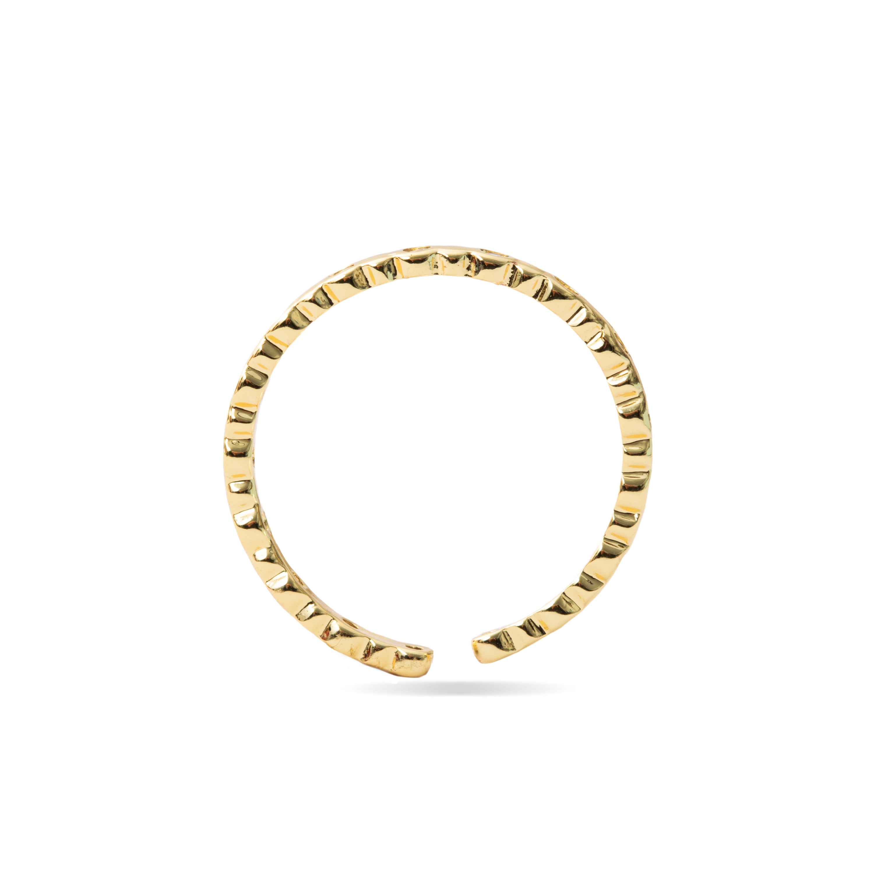 Bright Zirconia Ring with 18k Yellow Gold Finish - Hagoe