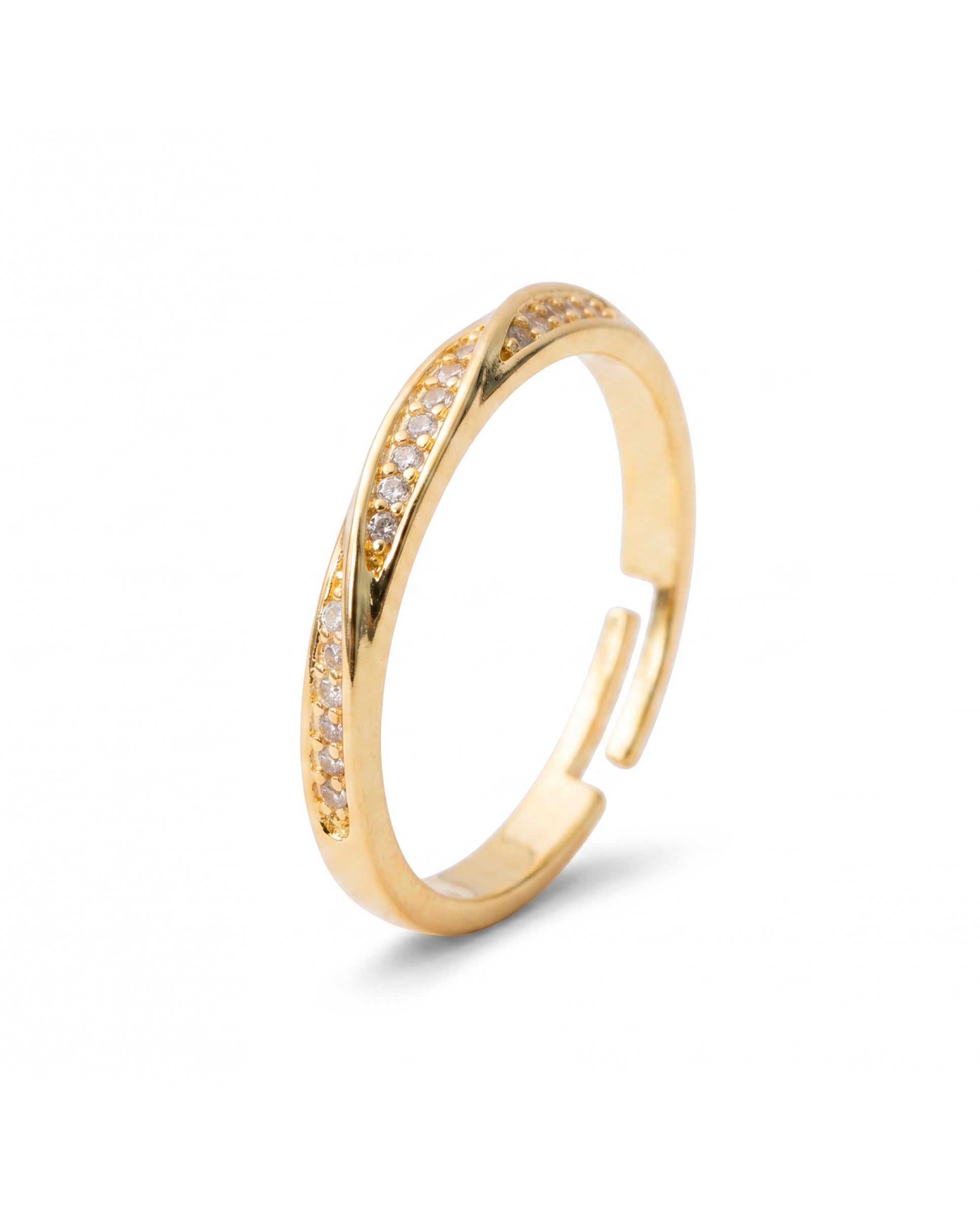 Anillo de Circonita Brillante acabado en oro amarillo de 18k - Frebal