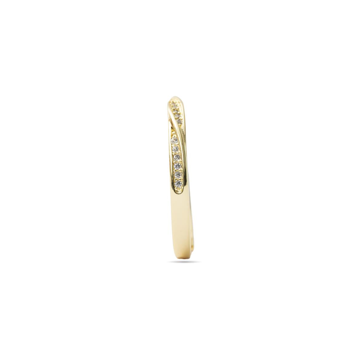 Anel de Zircónia Brilhante com acabamento em ouro amarelo de 18k - Hagoe