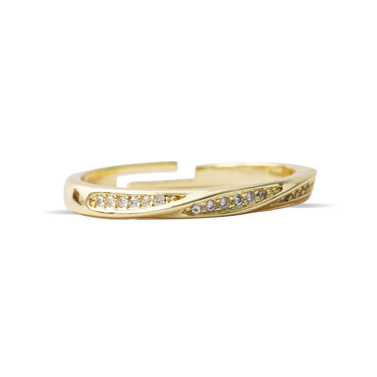 Anel de Zircónia Brilhante com acabamento em ouro amarelo de 18k - Hagoe