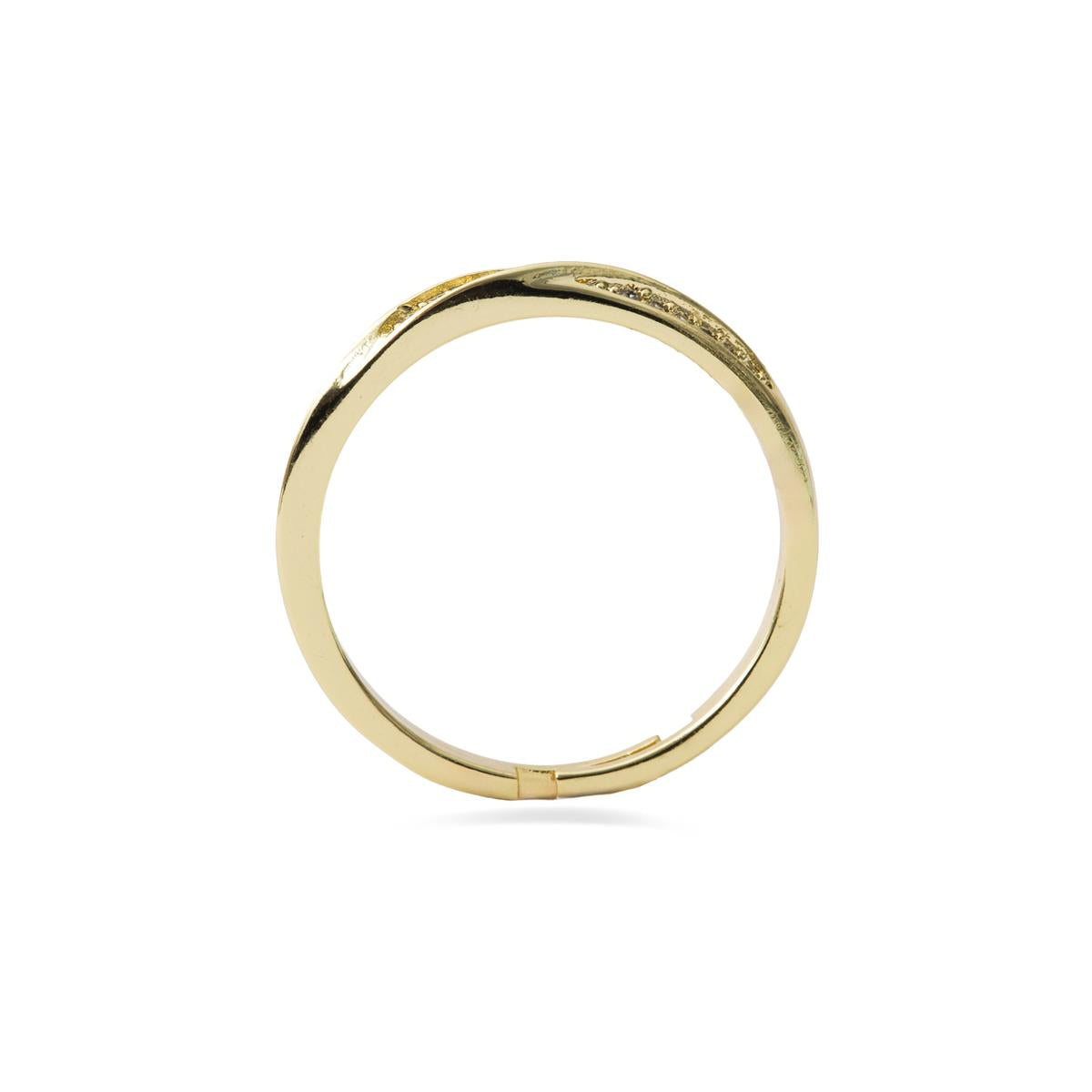 Anel de Zircónia Brilhante com acabamento em ouro amarelo de 18k - Hagoe