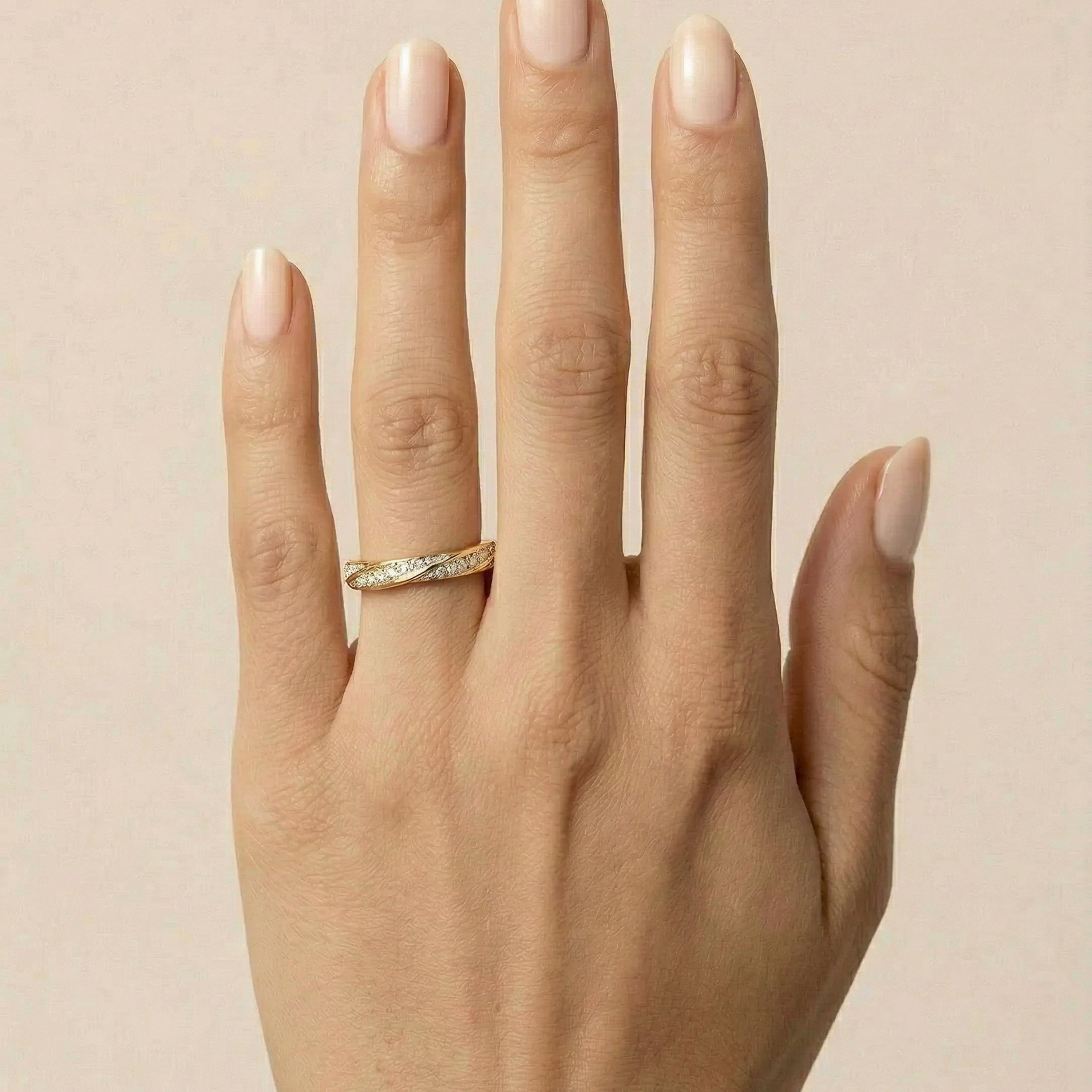Anel de Zircónia Brilhante com acabamento em ouro amarelo de 18k - Hagoe